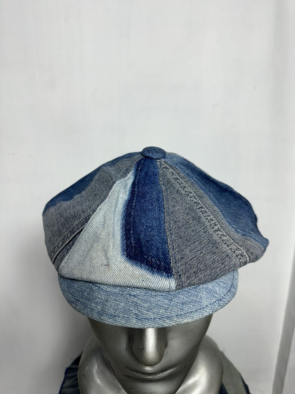 Art Comes First Custom Made Denim patchwork Newsboy hats Size ONE SIZE - 5 Thumbnail
