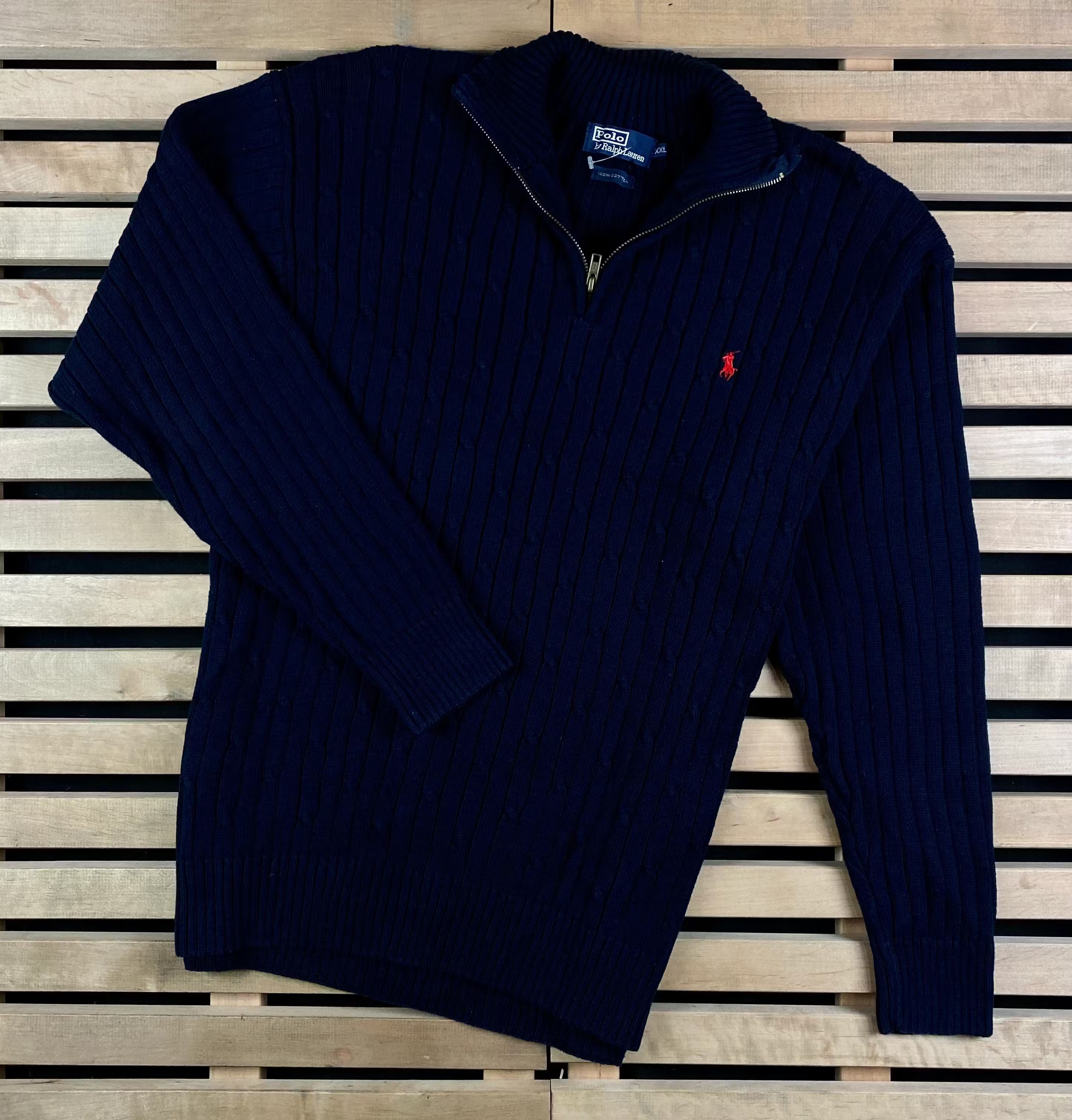 Polo Ralph Lauren × Ralph Lauren × Vintage Men’s Sweater 1/3 Zip Polo By Ralph Lauren Vintage Size XXL Size US XXL / EU 58 / 5 - 1 Thumbnail