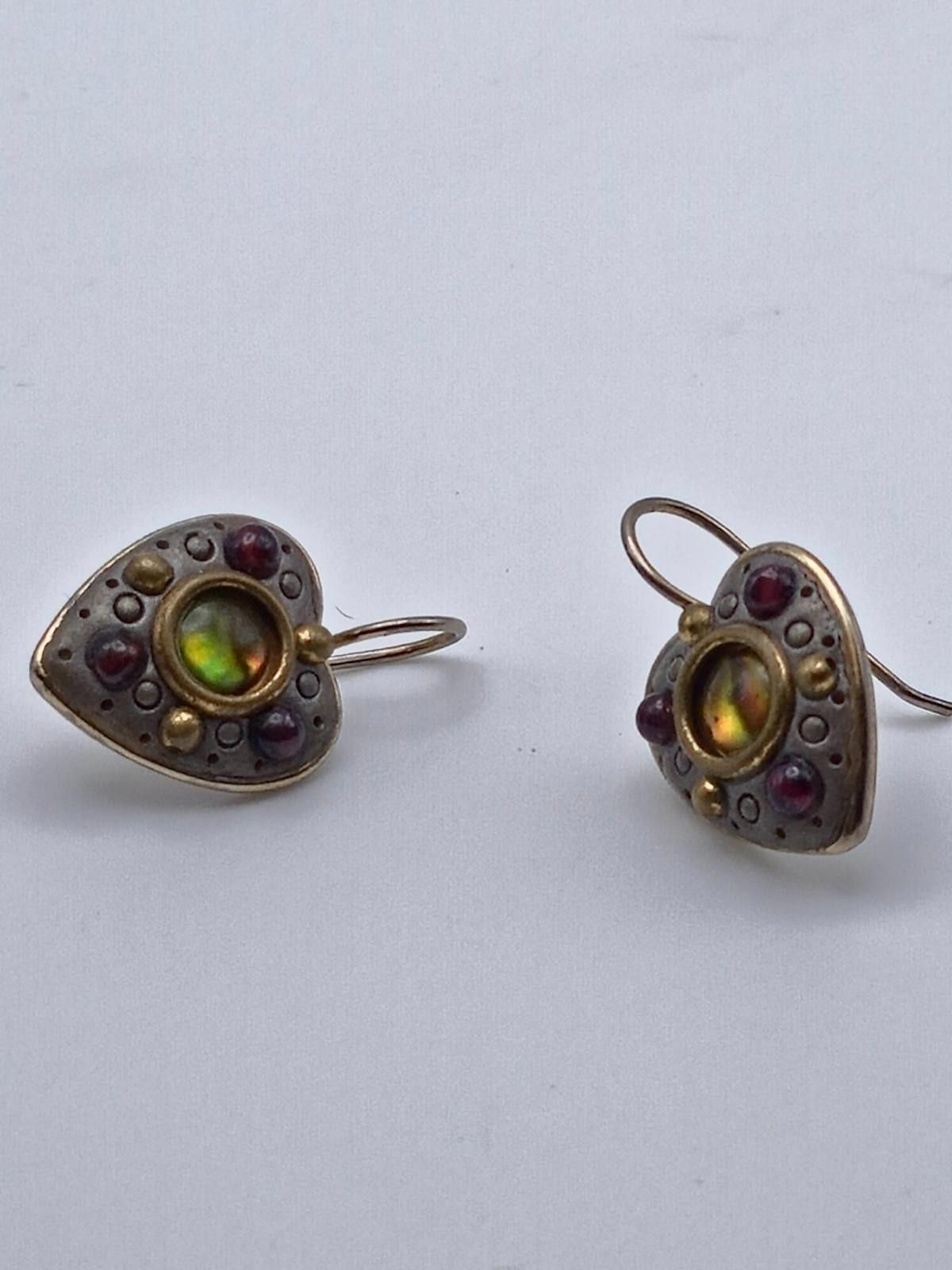 Other Michal Golan Mixed Metal Heart Earrings w/ Cabochon Size ONE SIZE - 2 Thumbnail