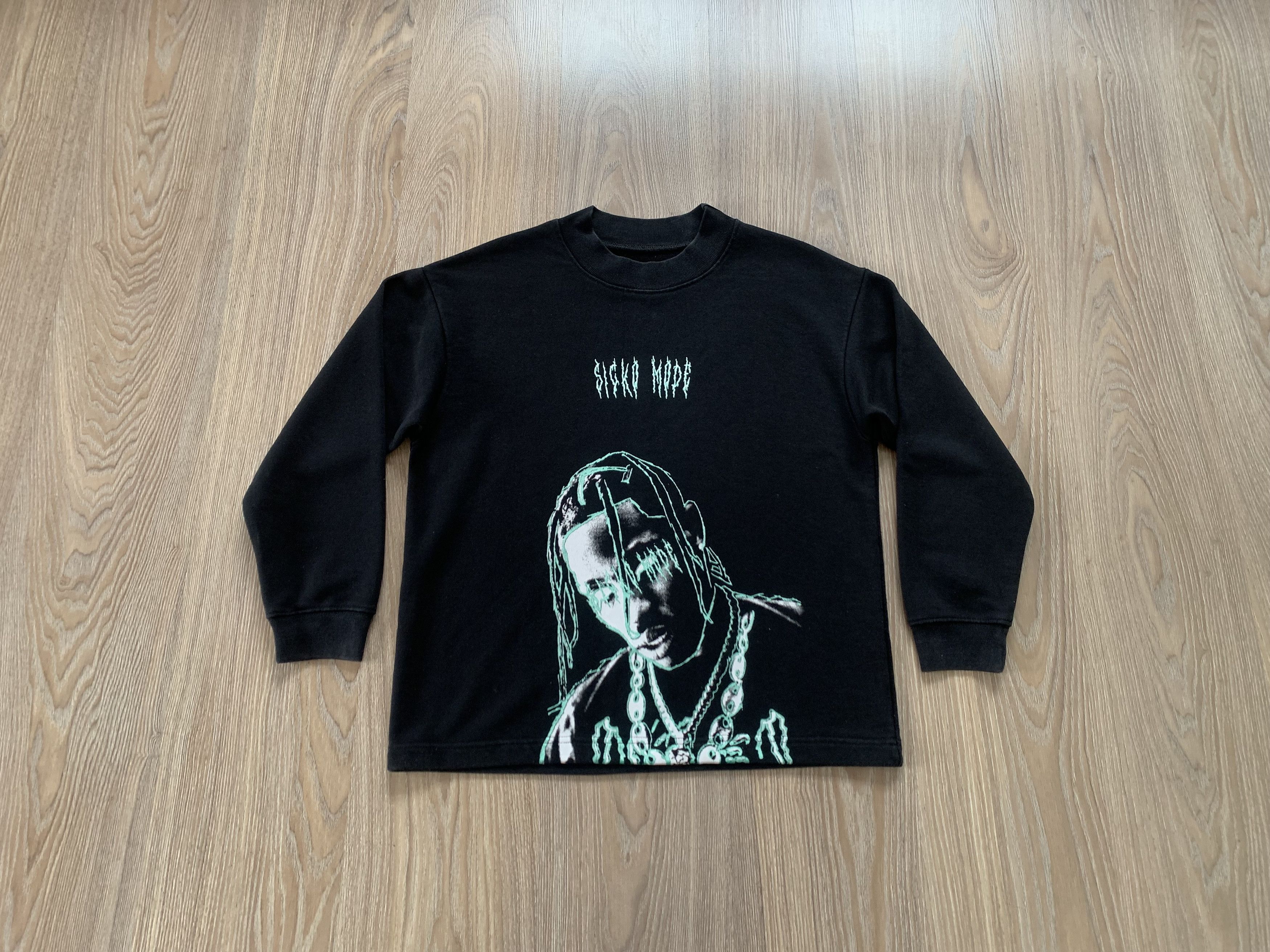 Rap Tees Travis Scott Sicko Mode Black Crewneck Sweatshirt Size US S / EU 44-46 / 1 - 1 Thumbnail