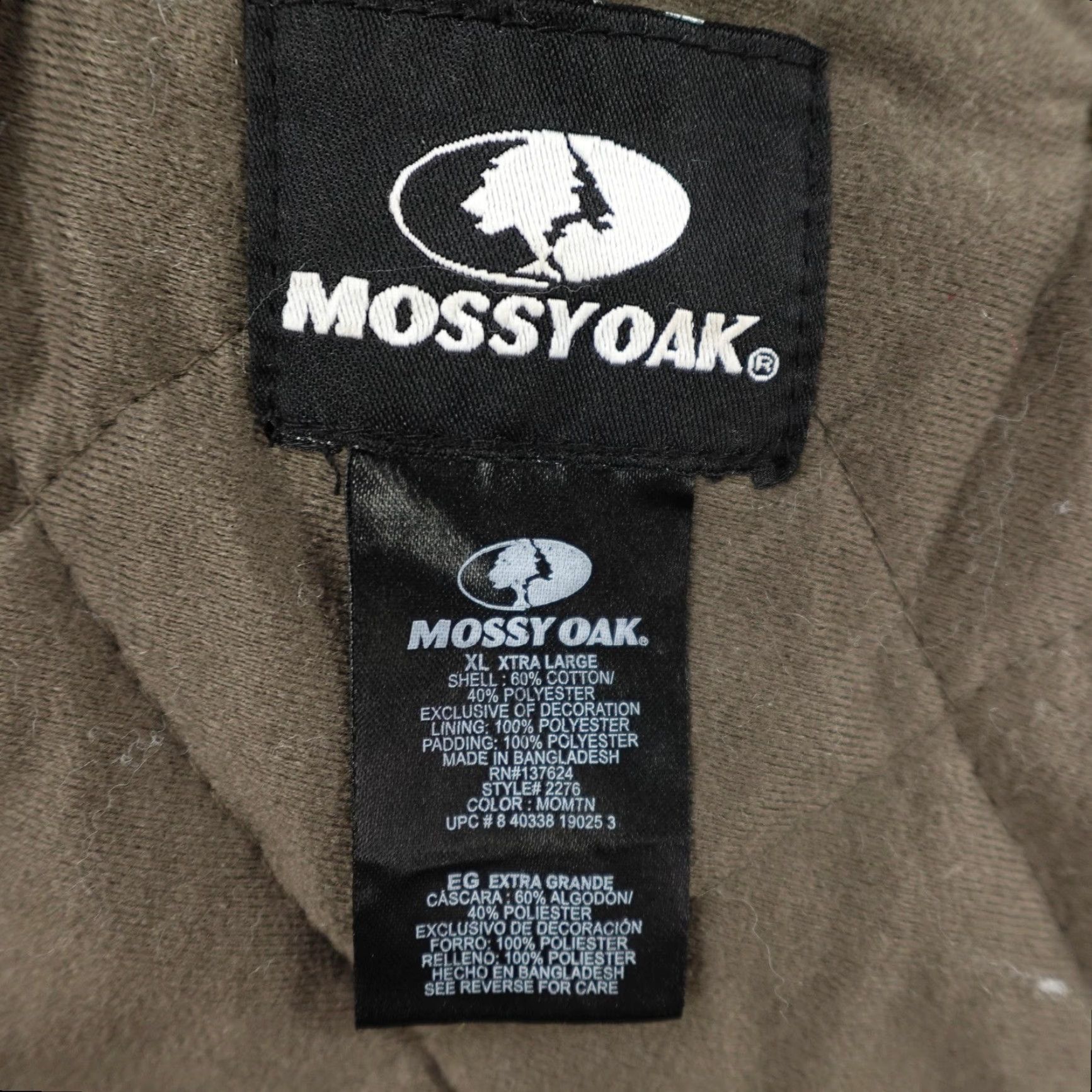Vintage Mossy Oak Jacket Mens XL Camo Quilt Lined Hunting Insulated Coat Full Zip Up Size US XXL / EU 58 / 5 - 7 Thumbnail