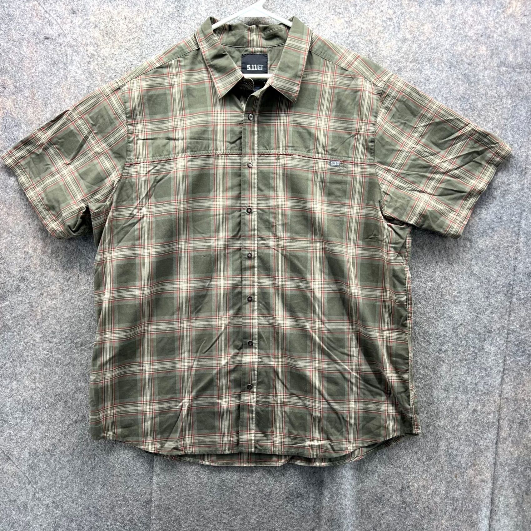 Vintage 5.11 Tactical Shirt Men XL Green Button-Down Plaid Short Sleeve Shirt Size US XL / EU 56 / 4 - 2 Thumbnail