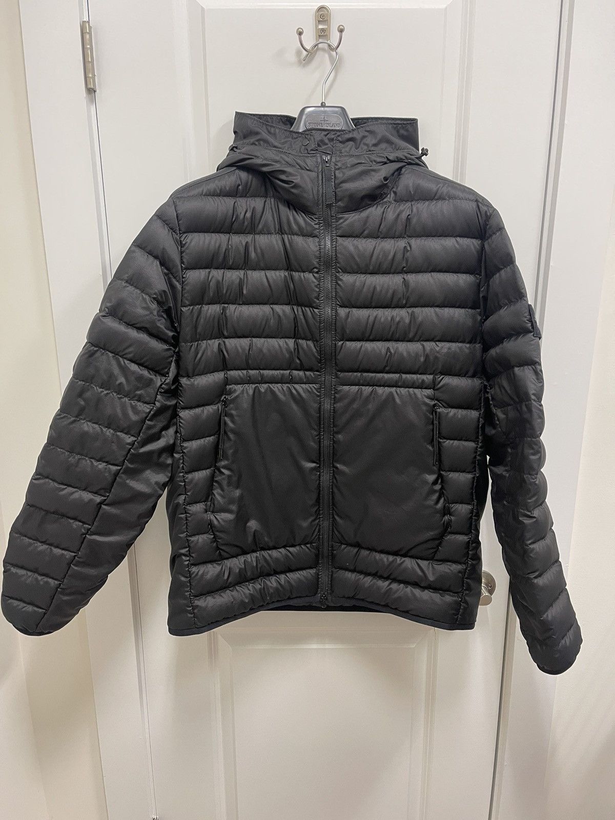 image of Stone Island Black Down Jacket, Men's (Size 2XL)