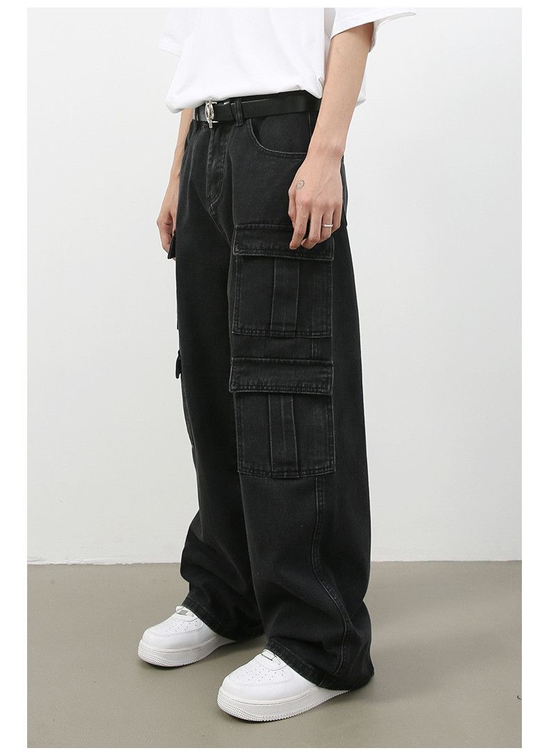 Japanese Brand Men's washed distressed vintage multi-pocket cargo jeans Size US 34 / EU 50 - 5 Thumbnail