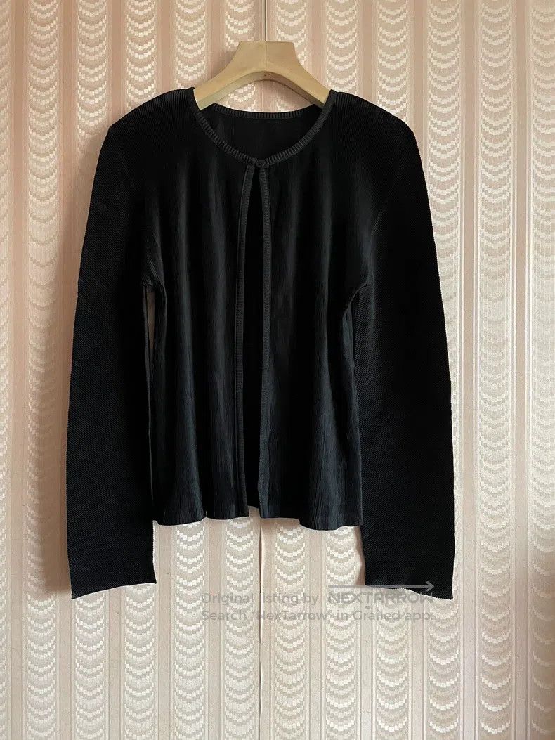 Issey Miyake Issey Miyake Black Toothpick Pattern Single Button Pleated Size L / US 10 / IT 46 - 1 Thumbnail