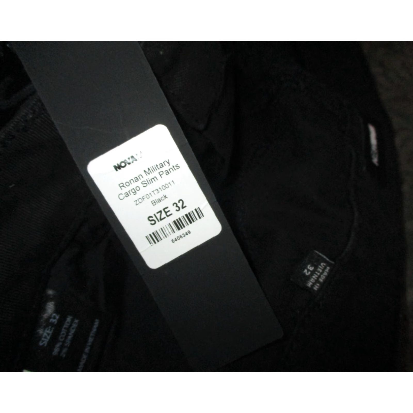 Vintage NOVA Men Black Slim "Ronan Military Cargo" Pants 34X32 NWT Size US 34 / EU 50 - 6 Thumbnail