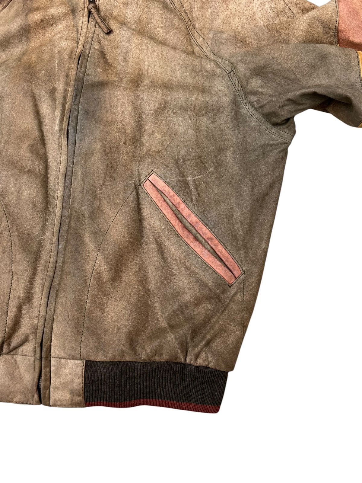 Leather Vintage Couture by J. Park Patina Leather Bomber Jacket Size US M / EU 48-50 / 2 - 10 Thumbnail