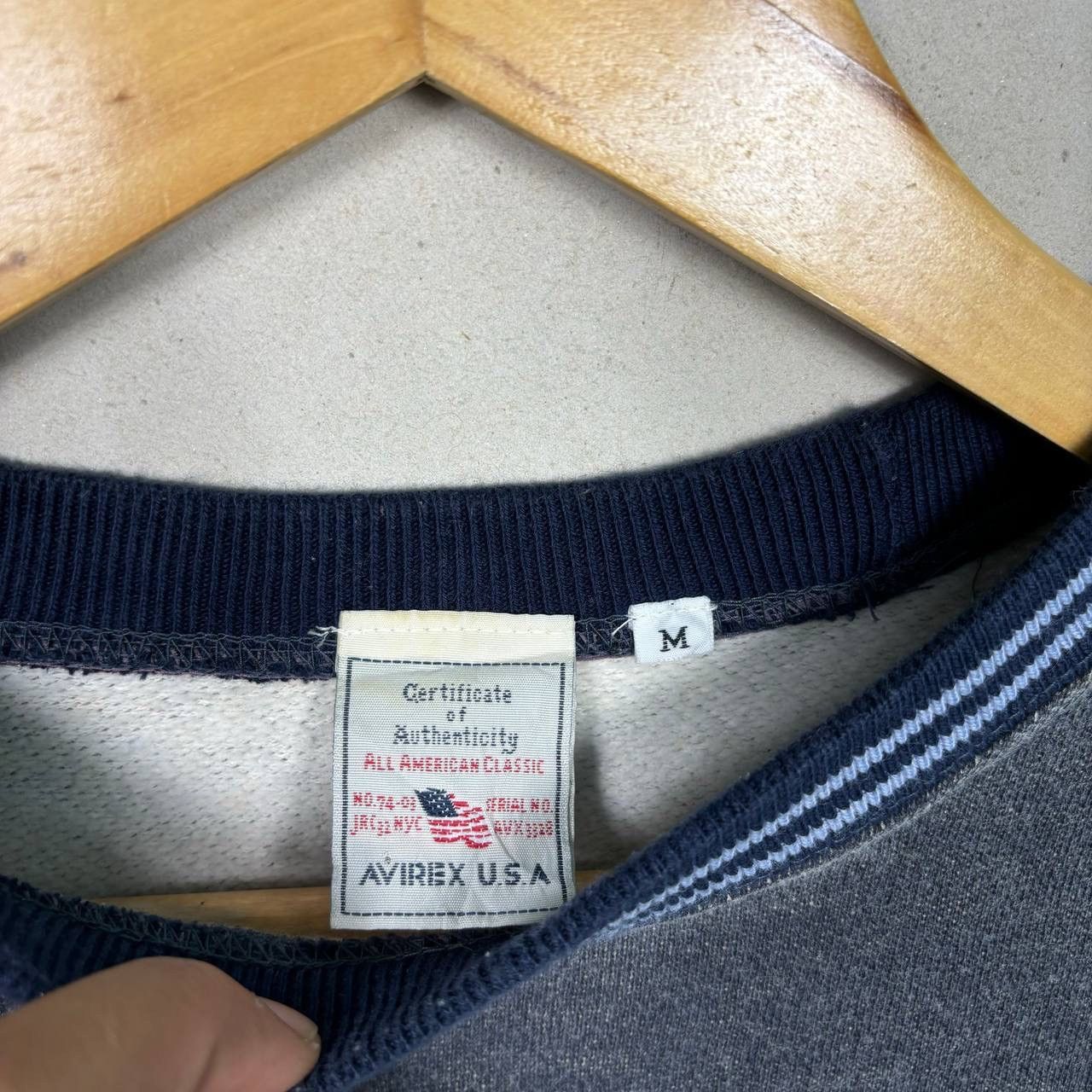 Vintage 90s Avirex USA New York Crewneck Sweatshirt Navy M
