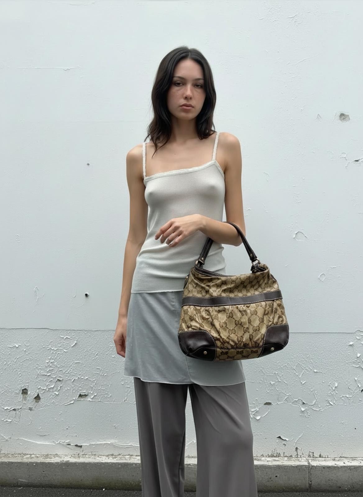 Gucci Gucci - Brown Monogram Canvas Shoulder Bag Size ONE SIZE - 1 Thumbnail