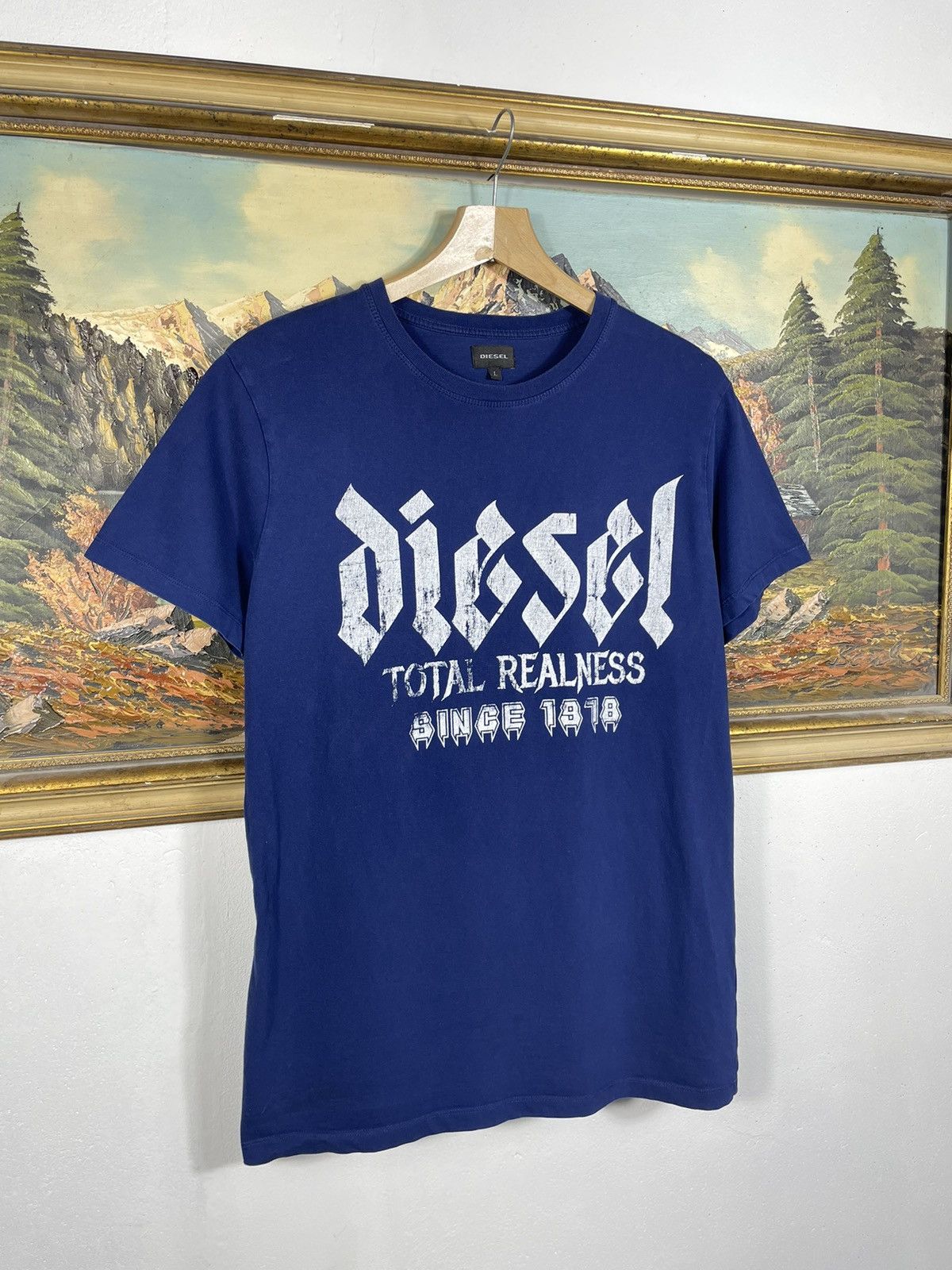 Diesel Diesel Vintage Y2k Navy T-shirt Tee Big Spellout Logo Tribal Size US M / EU 48-50 / 2 - 2 Thumbnail
