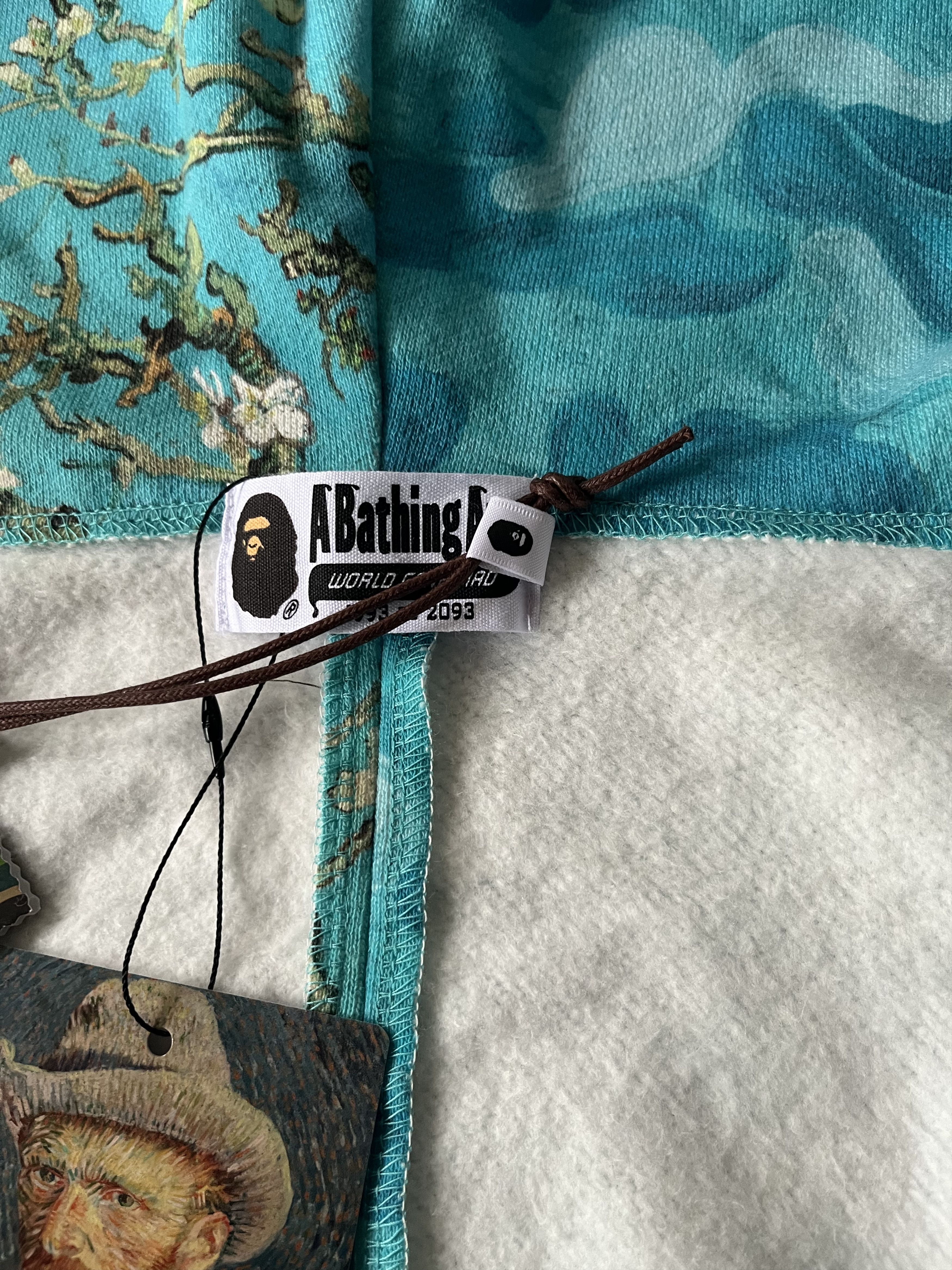 BAPE VAN GOGH MUSEUM SHARK FULL ZIP HOODIE SAX