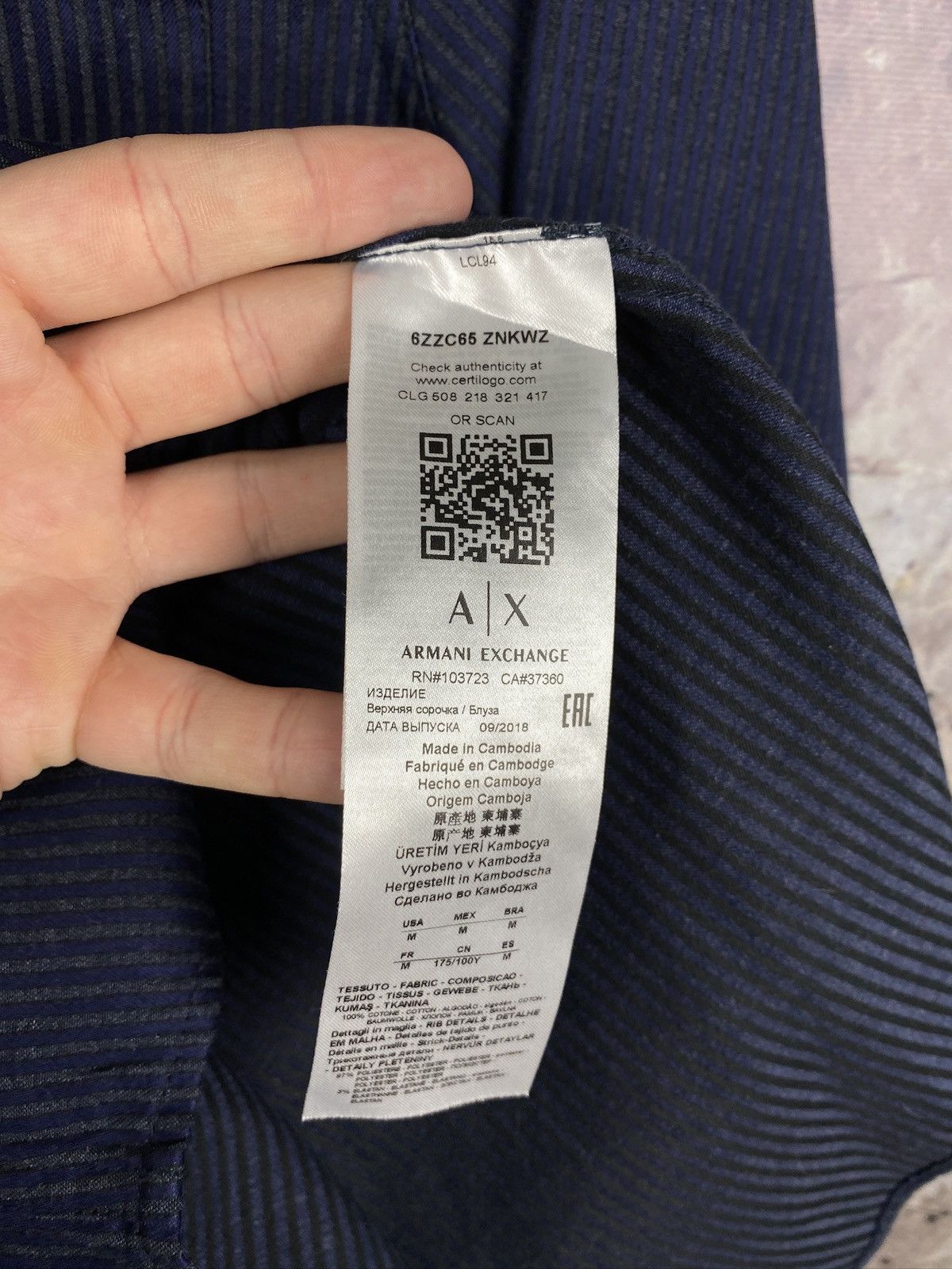 Armani Men’s Armani Exchange Long Sleeve Shirt Button Up Size M Size US M / EU 48-50 / 2 - 7 Thumbnail