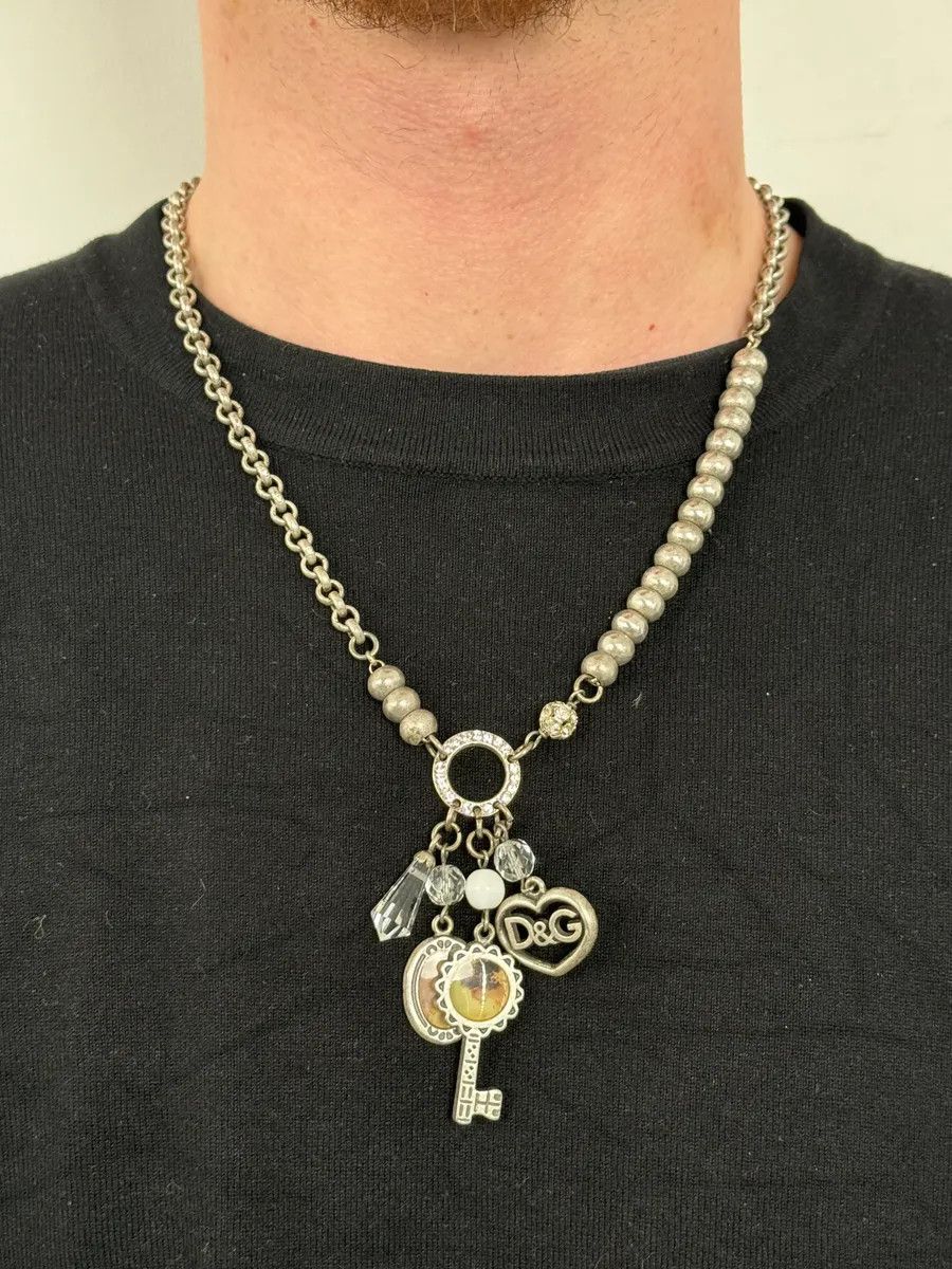 Dolce & Gabbana 2000s Dolce & Gabbana Silver Metal Charm Pendant Necklace Size ONE SIZE - 2 Thumbnail