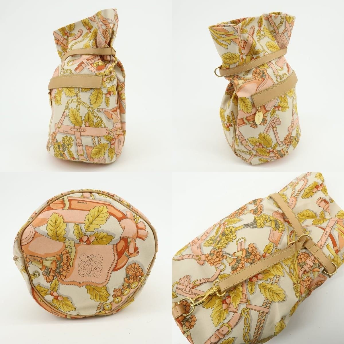 Loewe Loewe Scarf Design Canvas & Leather Shoulder Bag Multicolor Size ONE SIZE - 3 Thumbnail