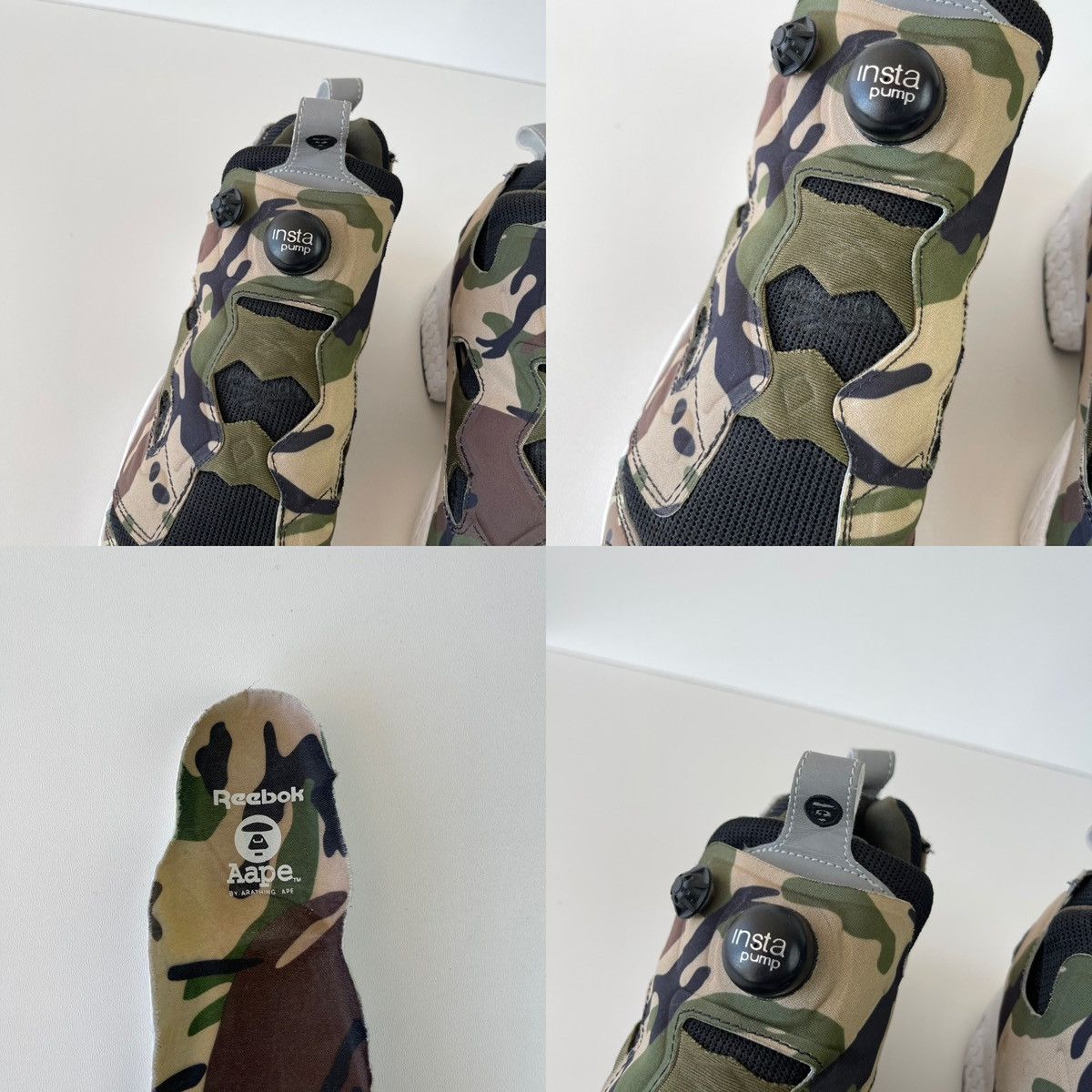 Bape × Reebok Reebok AAPE X Pump Fury Instapump Shoes Camo Bape V53879 Size US 7.5 / EU 40-41 - 7 Thumbnail