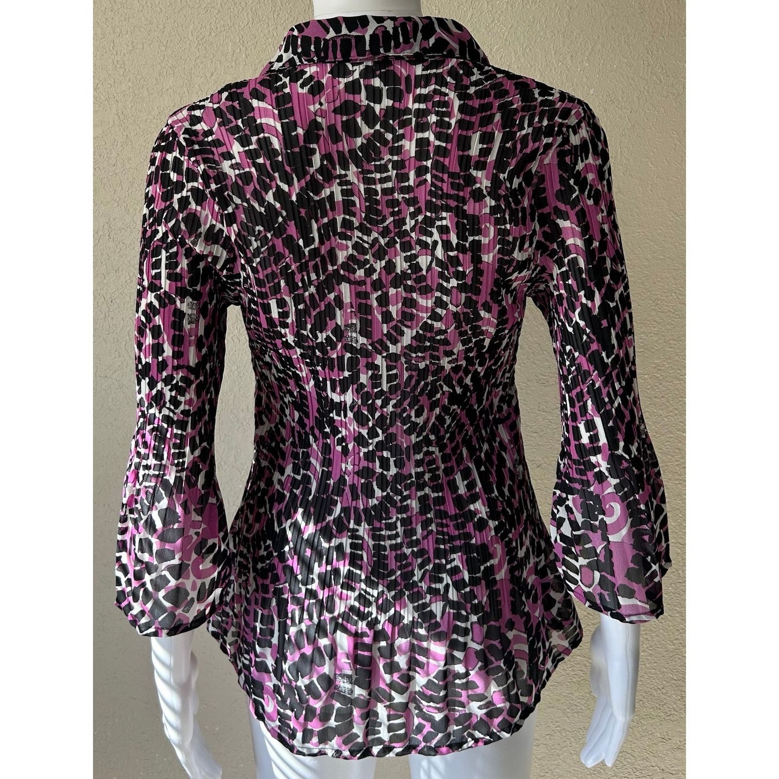 Other Fashion Bug | Vintage Abstract Allover Print Blouse | Medium Size M / US 6-8 / IT 42-44 - 2 Thumbnail