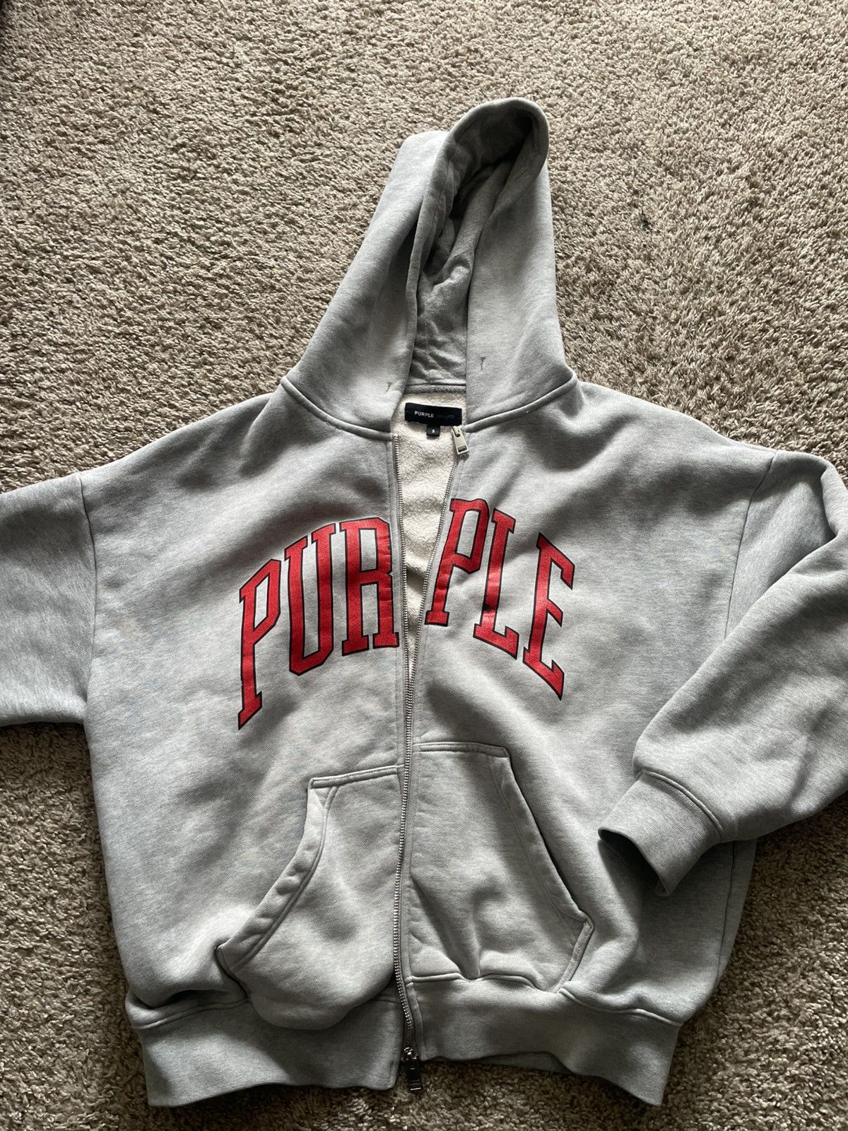 Purple Brand Purple Brand HWT Fleece Collegiate Zip Hoodie Size US S / EU 44-46 / 1 - 1 Thumbnail