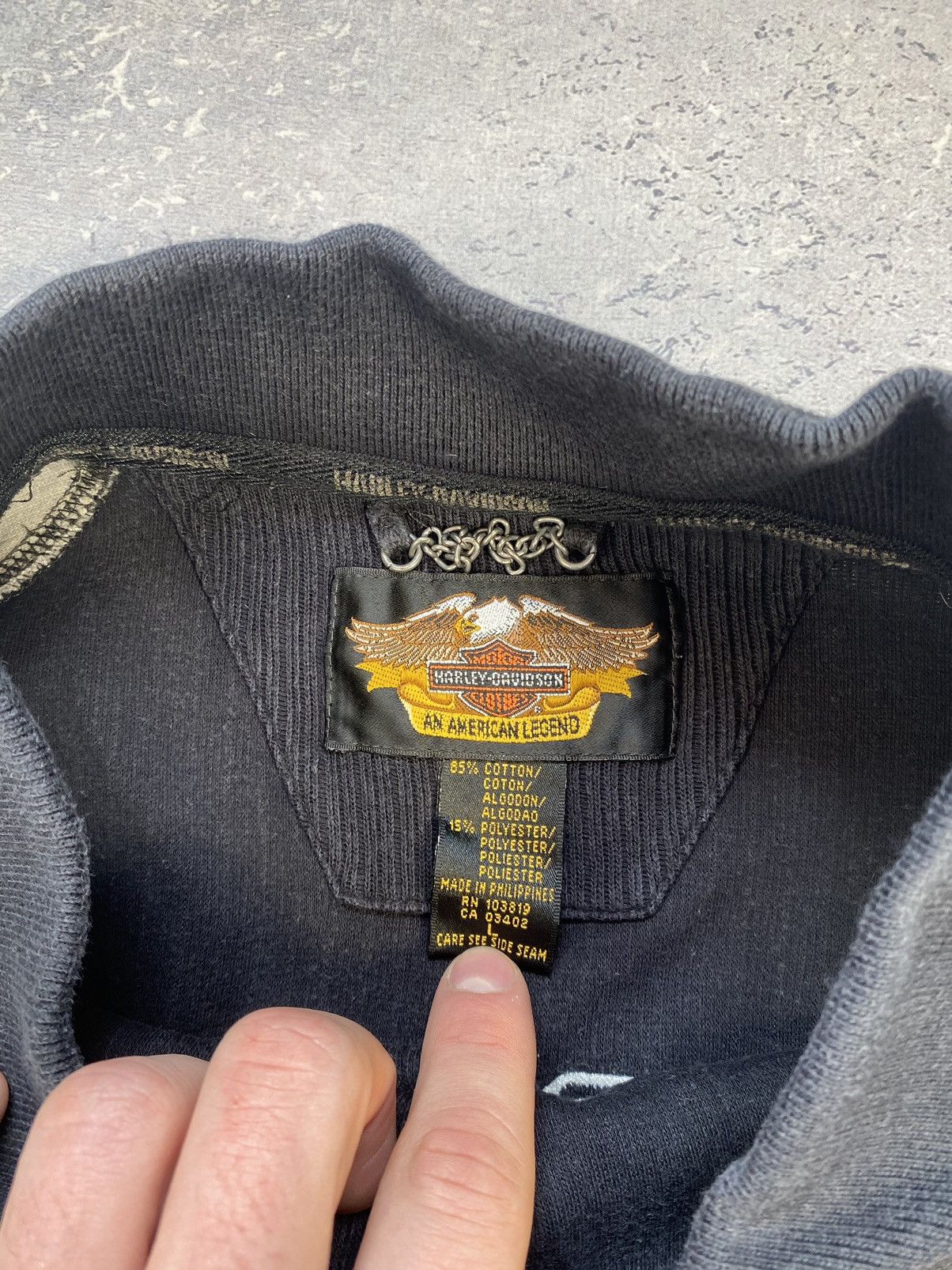 Harley Davidson × Vintage Vintage Harley Davidson Men’s Velvet Sweatshirt With Logo Size US L / EU 52-54 / 3 - 7 Thumbnail