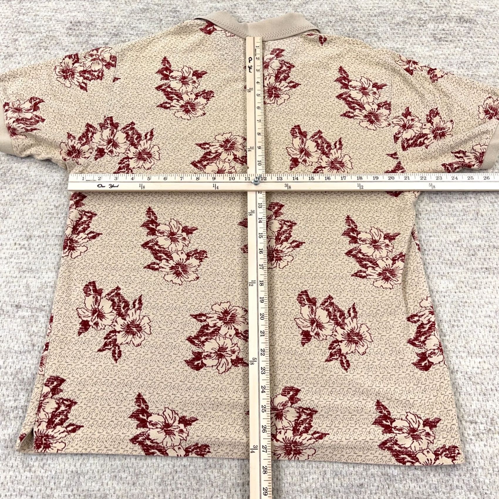 Chaps VINTAGE Chaps Shirt Mens L Beige Ralph Lauren Polo Men Tan Red Hawaiian Floral Rugby Size US L / EU 52-54 / 3 - 5 Thumbnail