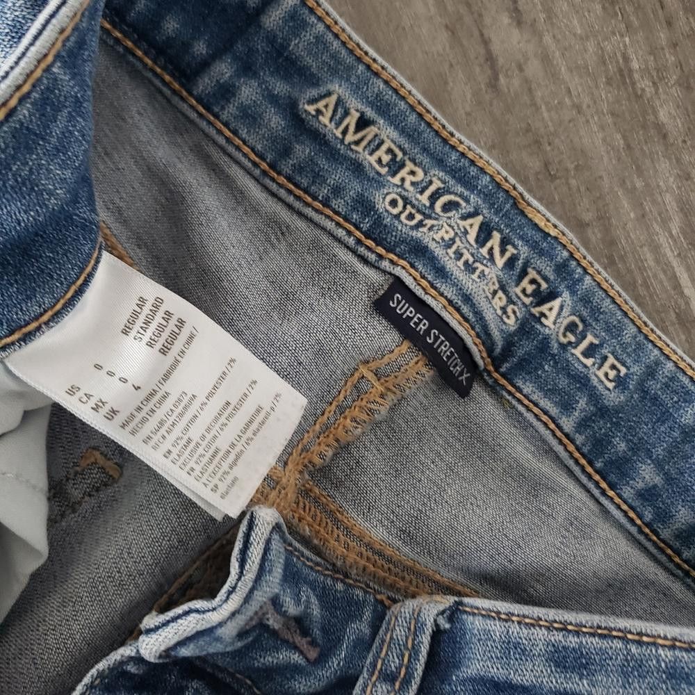 Designer Denim Distressed AEO High Waisted Skinny Jean Size 25" / US 0 / IT 36 - 3 Thumbnail