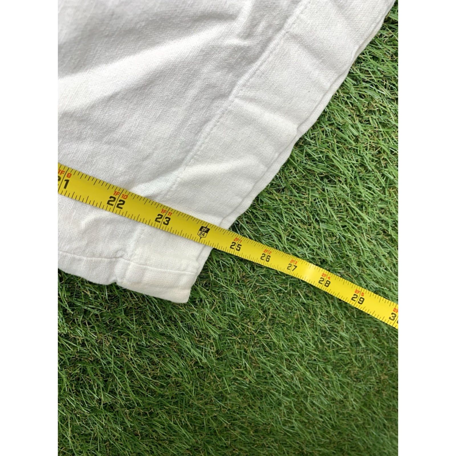 Abercrombie & Fitch VINTAGE Abercrombie & Fitch Pants Womens XL 34x25 White Wide Leg Trouser Linen Blend y2k Size 24" / US 00 / IT 34 - 7 Thumbnail