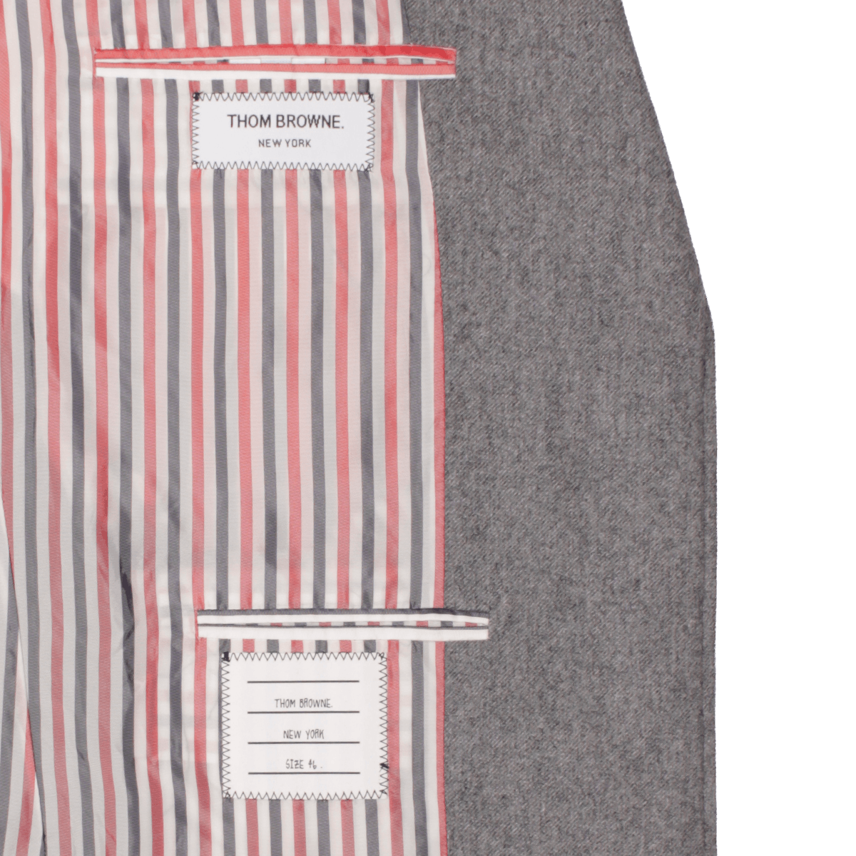 Thom Browne Grey Engineered RWB Stripe Wool Cashmere Suit Size 36R - 5 Thumbnail