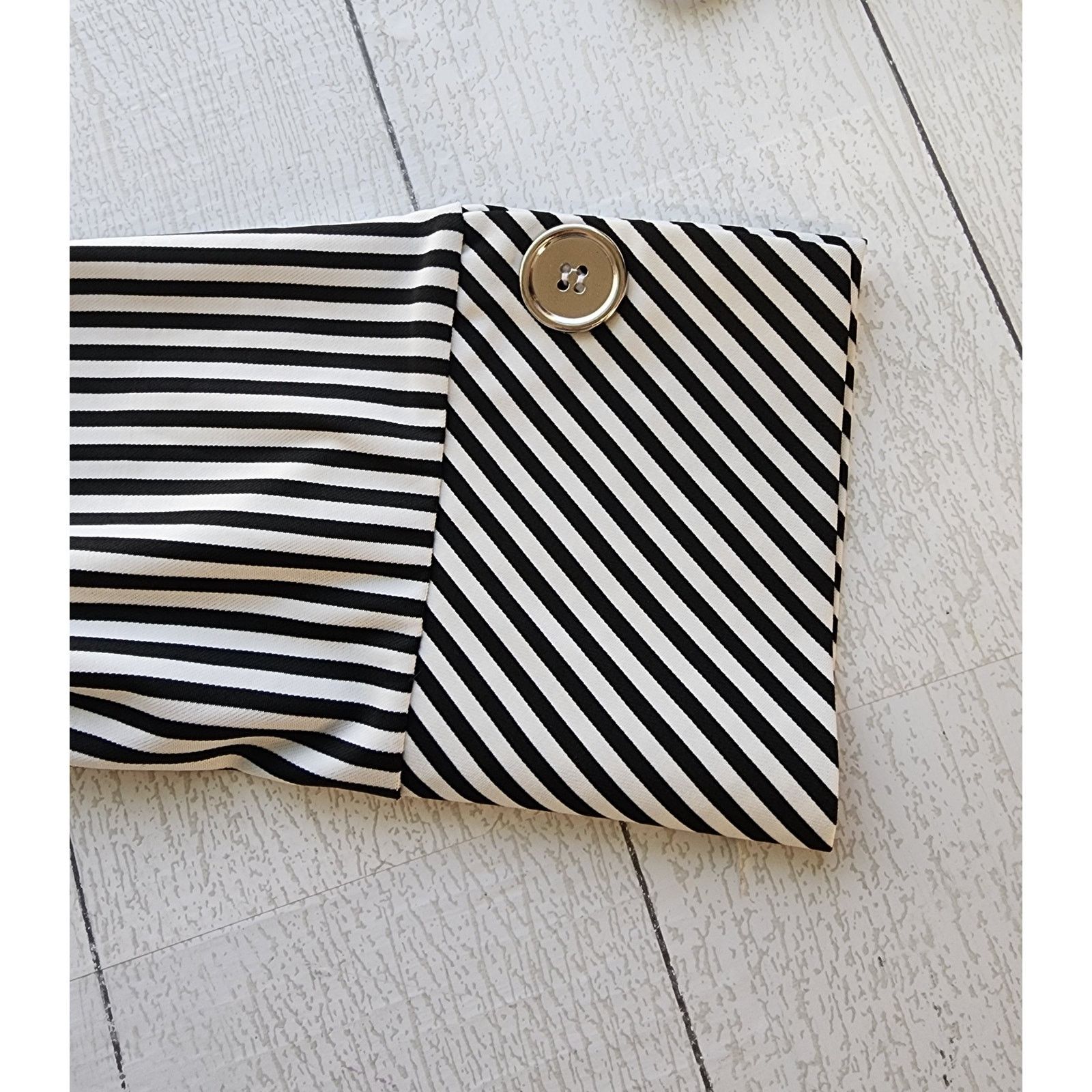 Other Mlle Gabrielle Black White Stripe Belted Shirt Dress Large Size L / US 10 / IT 46 - 10 Thumbnail