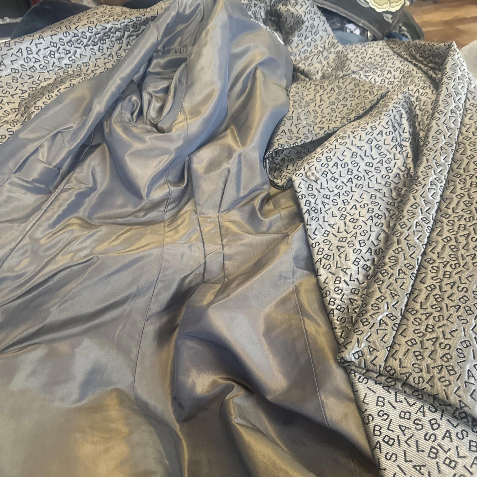 Bill Blass Bill Brass Silver Logo Embossed Waisted Blazer Coat Sz12/M-L Size XL / US 12-14 / IT 48-50 - 8 Thumbnail