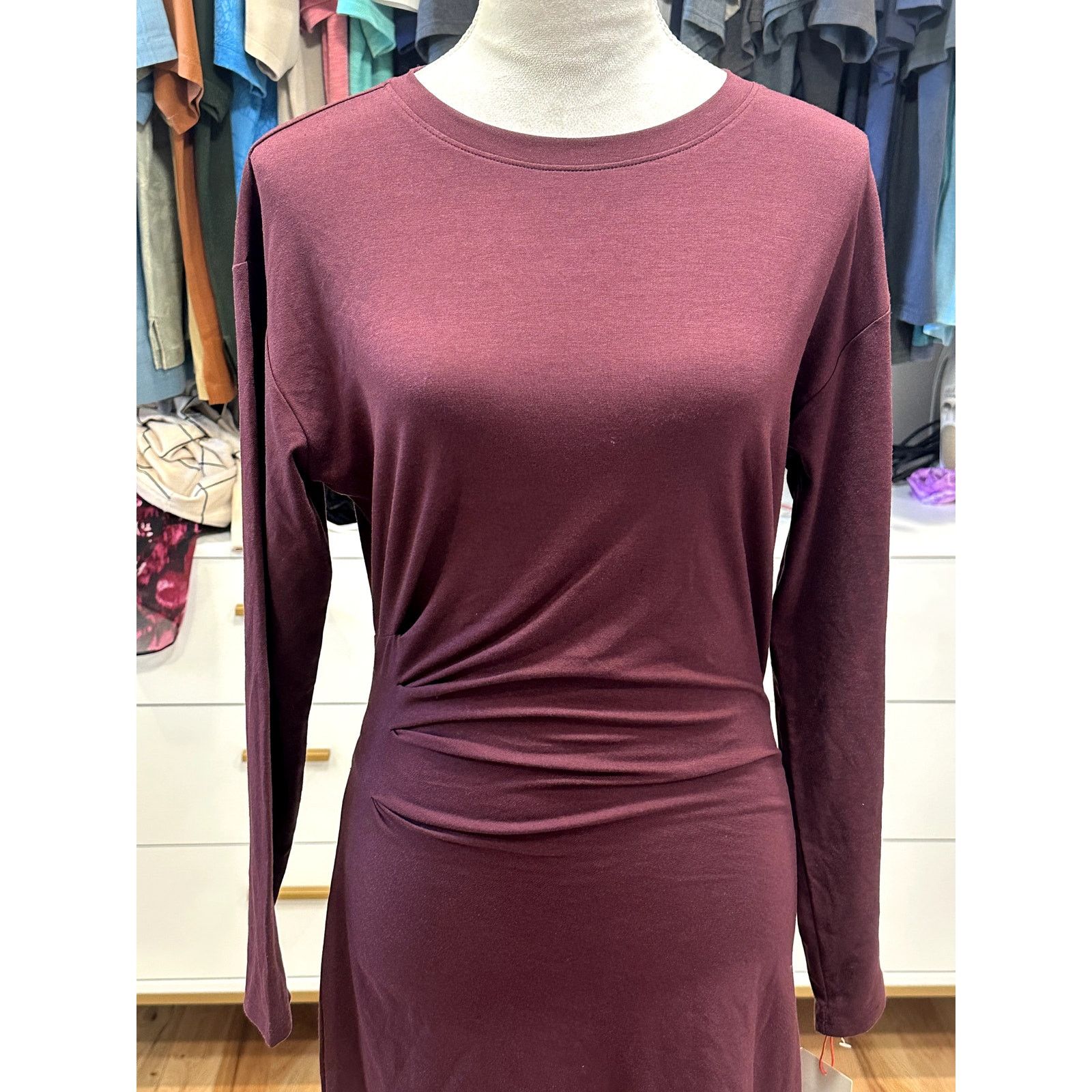 Other Open Edit Women's Plumb Purple Ruched Side Mini Dress S NWT Size S / US 4 / IT 40 - 3 Thumbnail