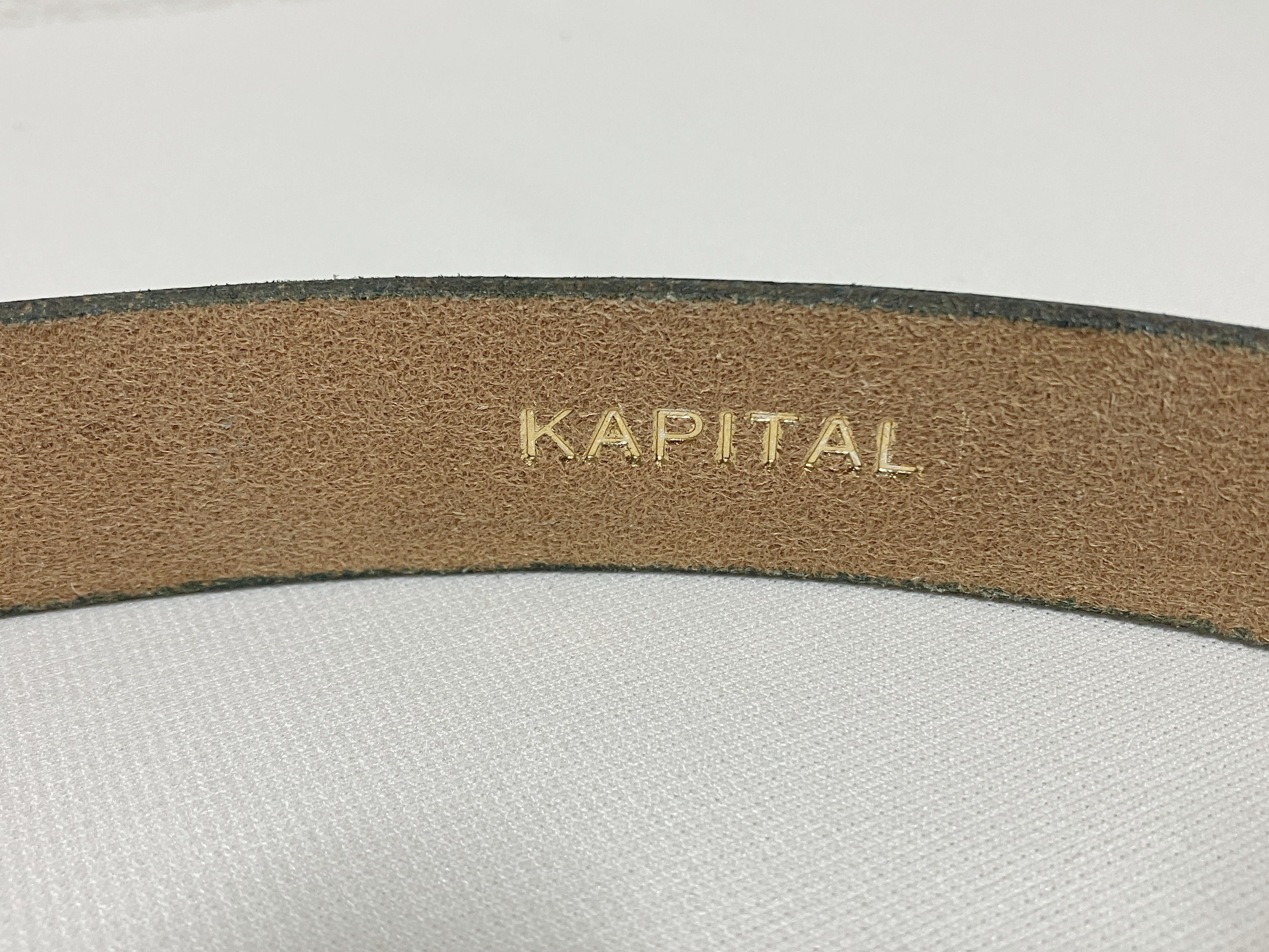 Kapital Kapital Oil leather studs disco buckle belt blue new Size ONE SIZE - 3 Thumbnail