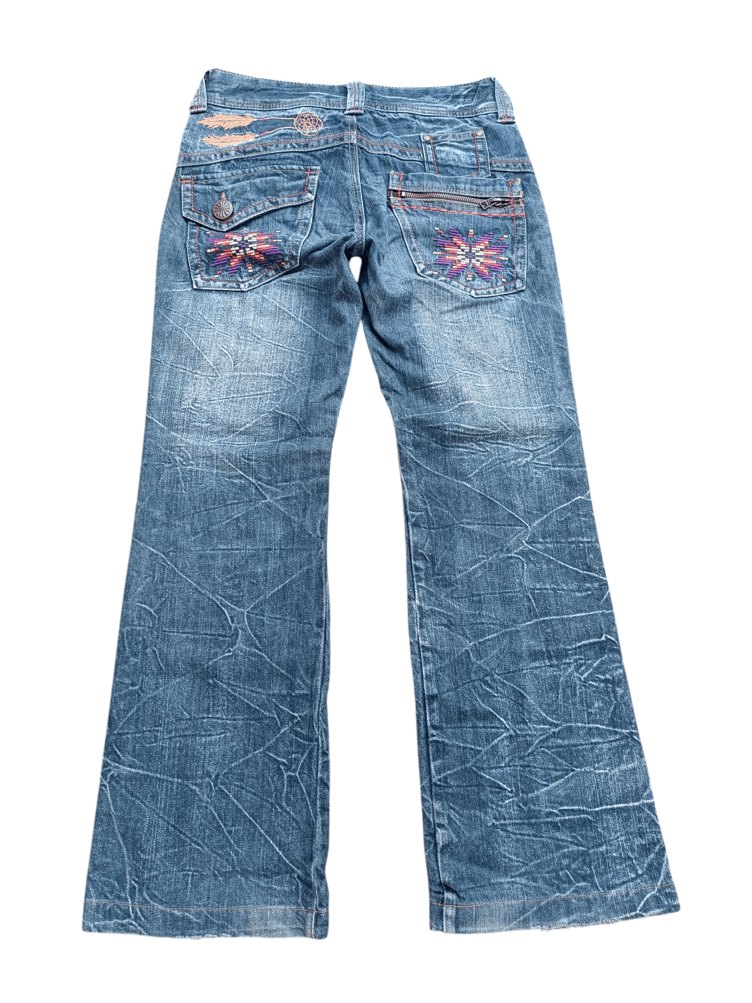 Japanese Brand Rare Vintage Japanese Brand Flared Embroidery Jeans E247 Size US 28 / EU 44 - 6 Thumbnail