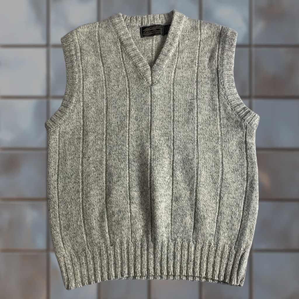 Eddie Bauer VINTAGE Eddie Bauer Knit Sweater Vest Men’s Medium Wool Blend Gray USA 90s Classic Outdoor All Seasons Knit Vest Mens Size US M / EU 48-50 / 2 - 1 Thumbnail