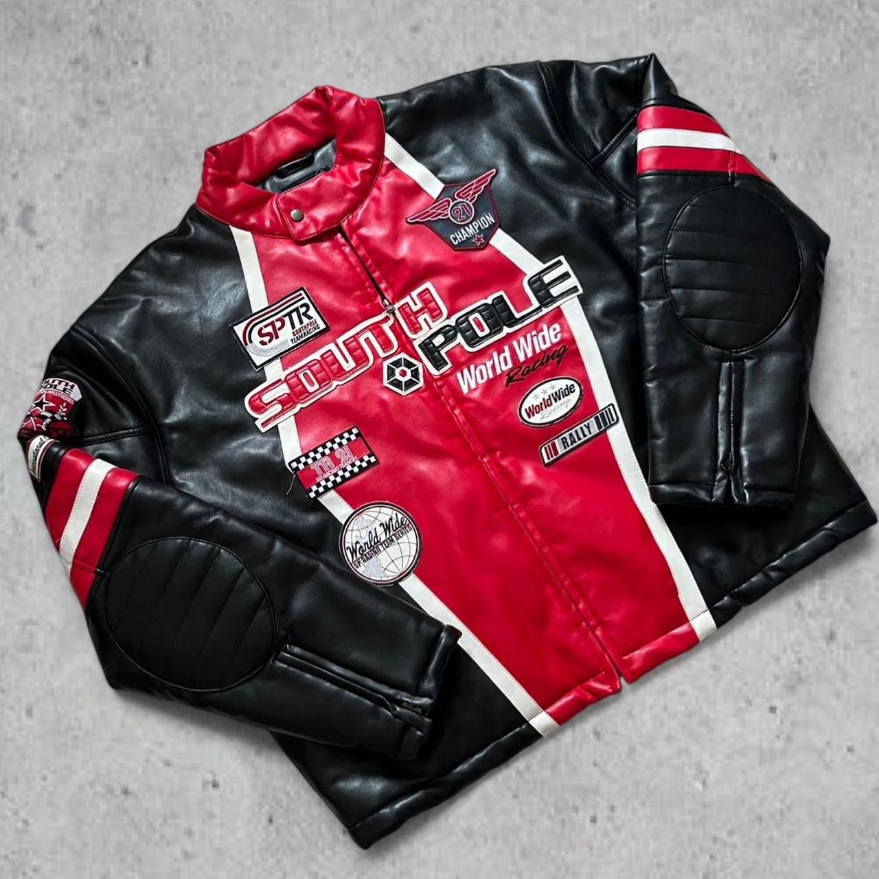 Southpole Rare Southpole red and black leather jacket Size US XXL / EU 58 / 5 - 1 Thumbnail