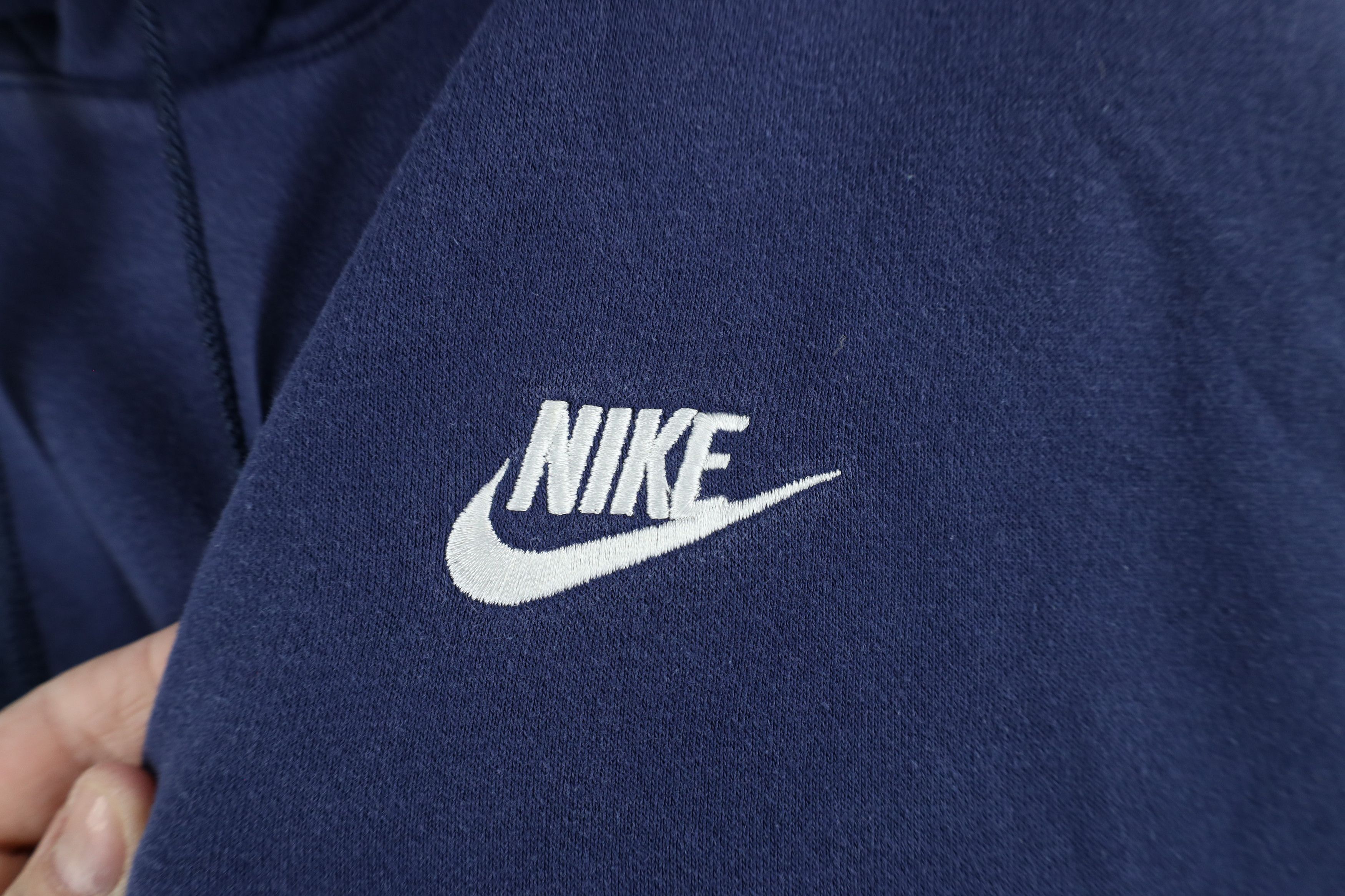 Nike × Vintage Vintage Y2K Nike Scott Mini Swoosh Hoodie Sweatshirt Blue Size US XL / EU 56 / 4 - 4 Thumbnail