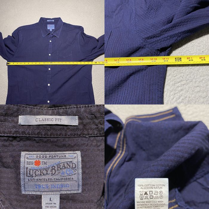 Lucky Brand Lucky Brand True Indigo Long Sleeve Button Shirt Mens Large  Classic Fit Blue