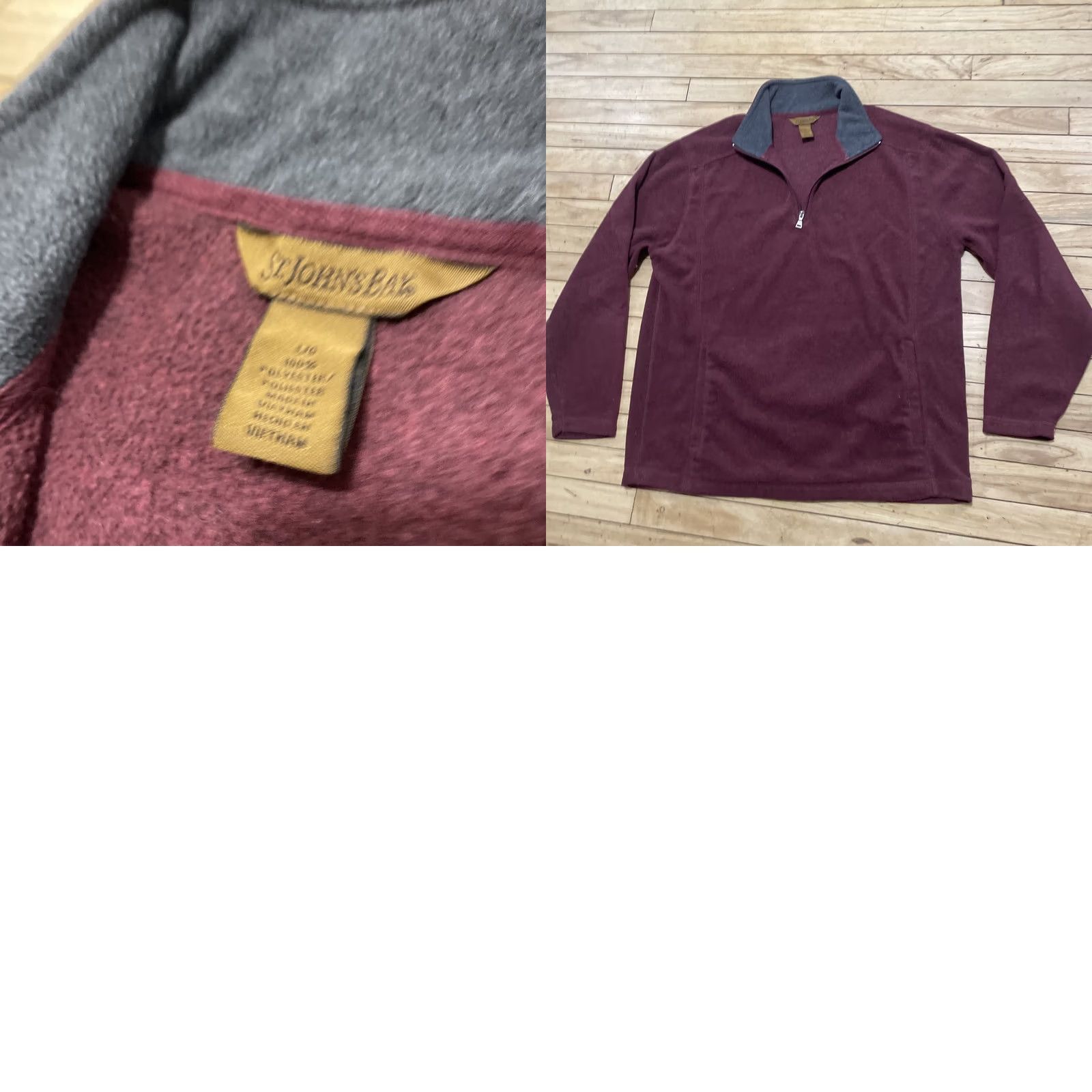 Vintage St. John's Bay Y2k Fleece Sweater Men L Red Maroon 1/4 Quarter Zip Old Money Shirt Size US L / EU 52-54 / 3 - 11 Thumbnail