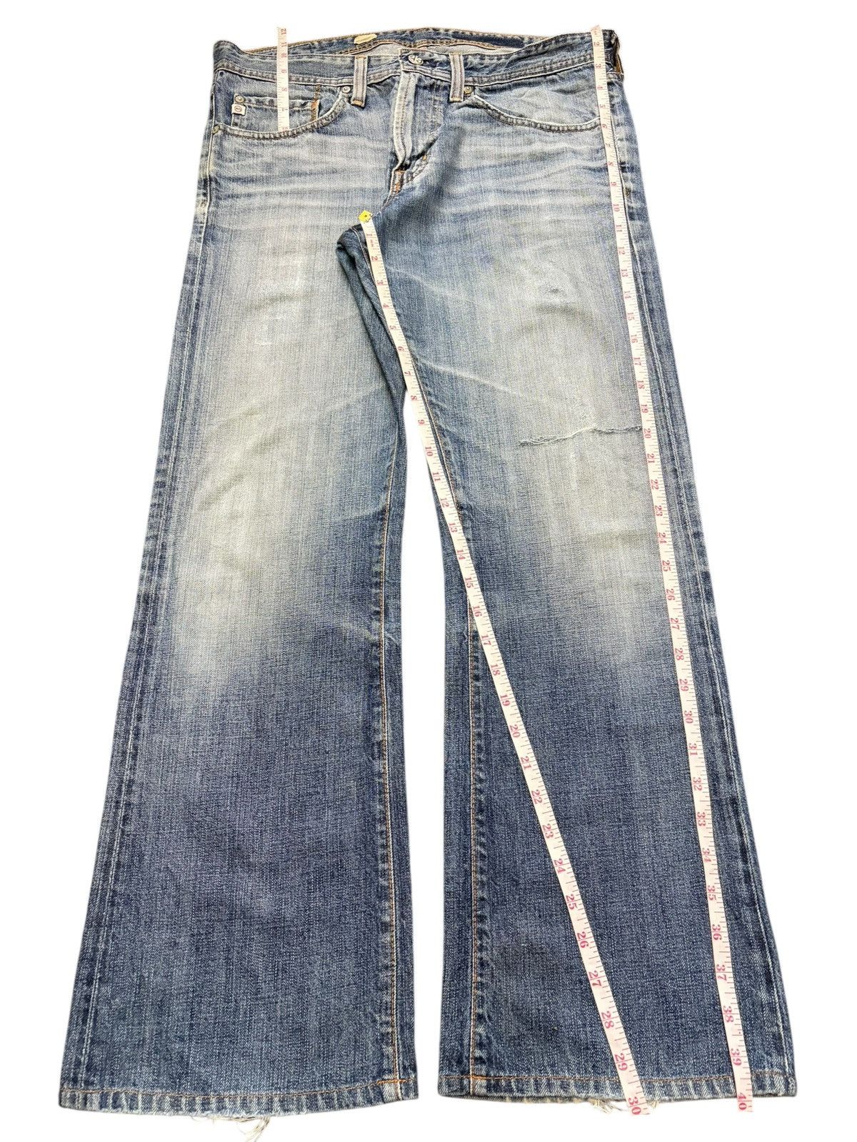 AG Adriano Goldschmied Vintage Adriano Goldschmied Distressed Flare Jeans Size 34" / US 12 / IT 48 - 7 Thumbnail
