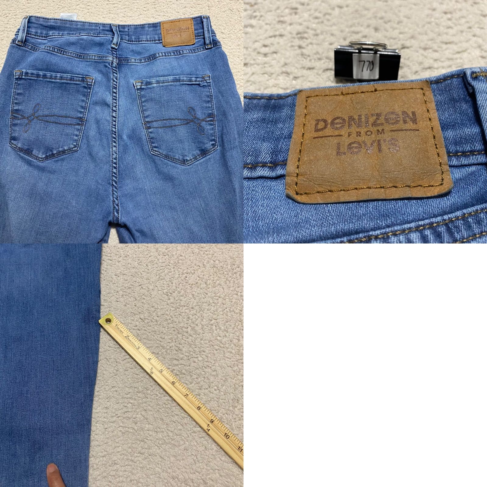 Denizen DENIZEN Jeans Womens 27 Blue Denim Dark Wash High Rise Skinny 5-Pocket Regular Stretch Size 27" / US 4 / IT 40 - 9 Thumbnail