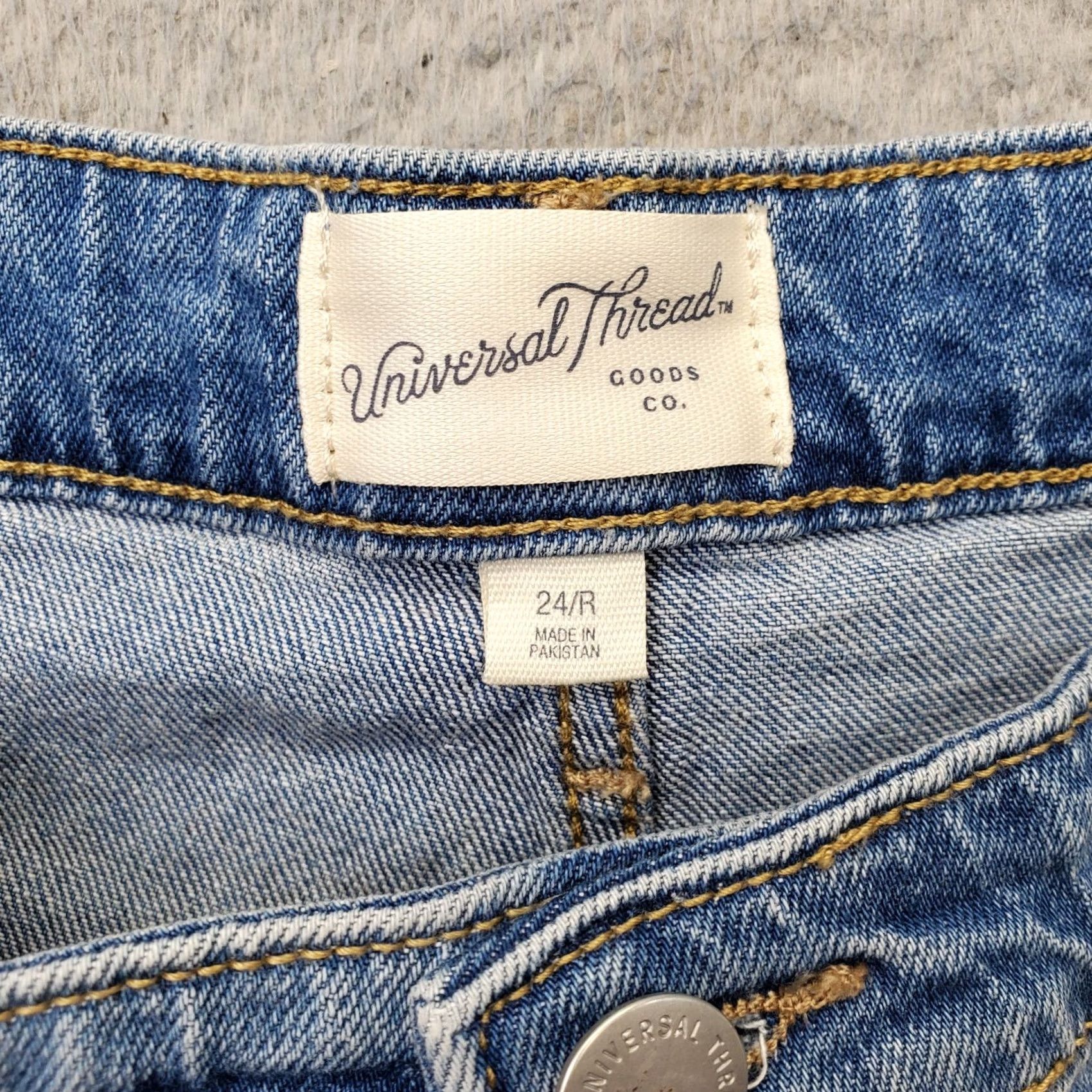 Vintage Universal Thread Skinny Jeans Women 24/R Blue Denim High Rise Stretch 5-Pocket Size 42" / US 20 - 7 Thumbnail