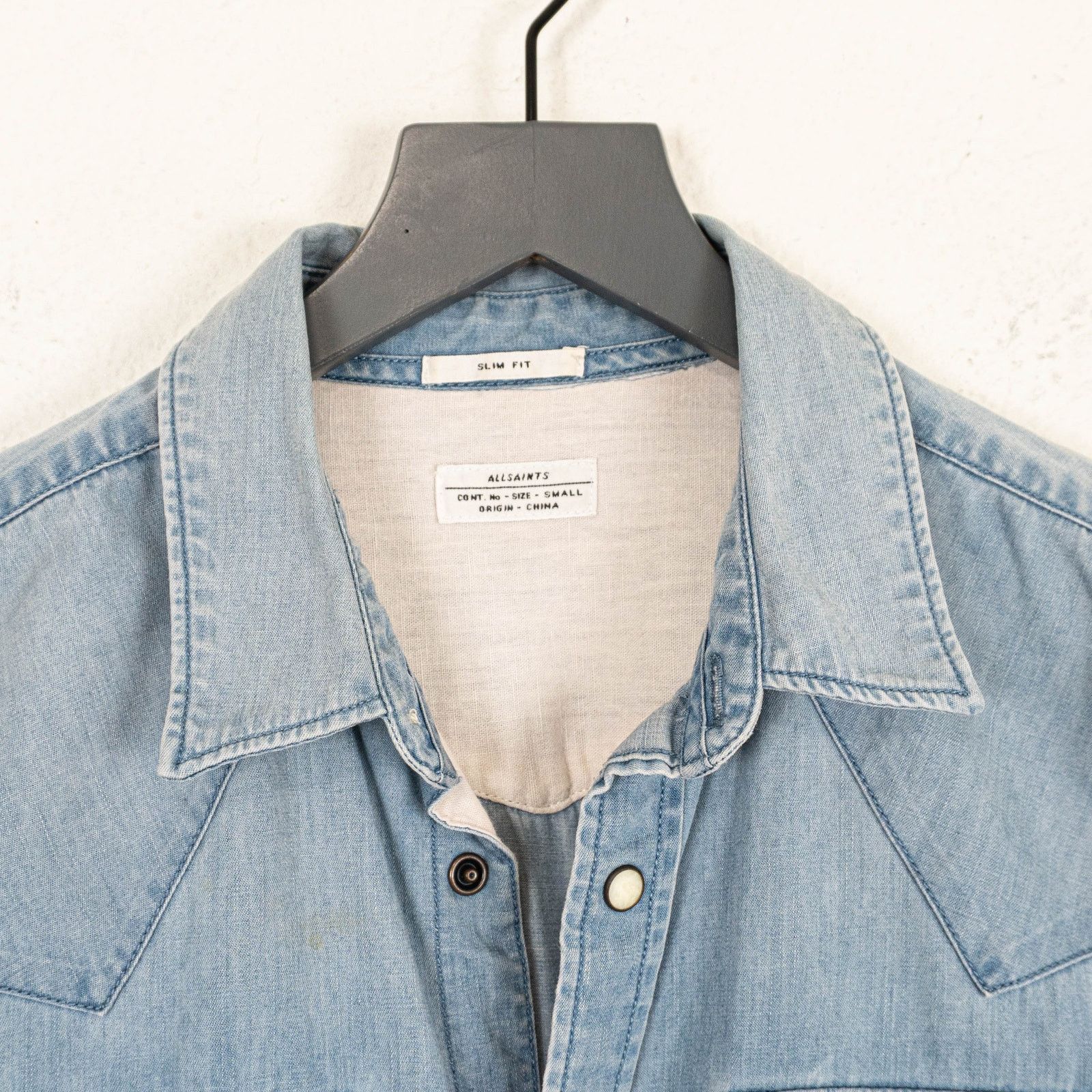Allsaints All Saints Maryland Half Sleeve Shirt denim blue Slim S Size US S / EU 44-46 / 1 - 2 Thumbnail