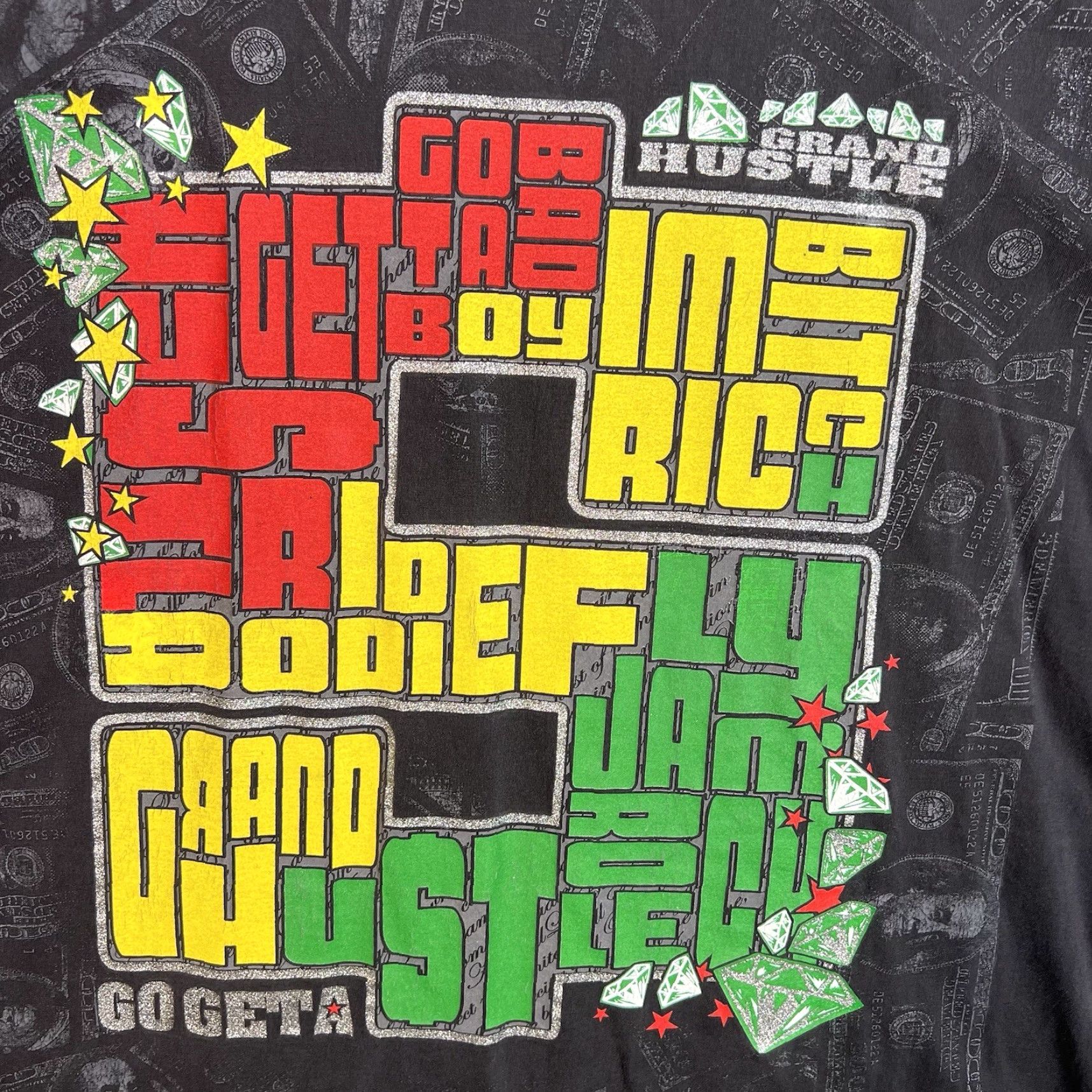 Vintage VINTAGE Grand Hustle Go Geta Money Rap Tee Shirt Adult 3XL Black Mens Nike Shirt Size US XXL / EU 58 / 5 - 4 Thumbnail