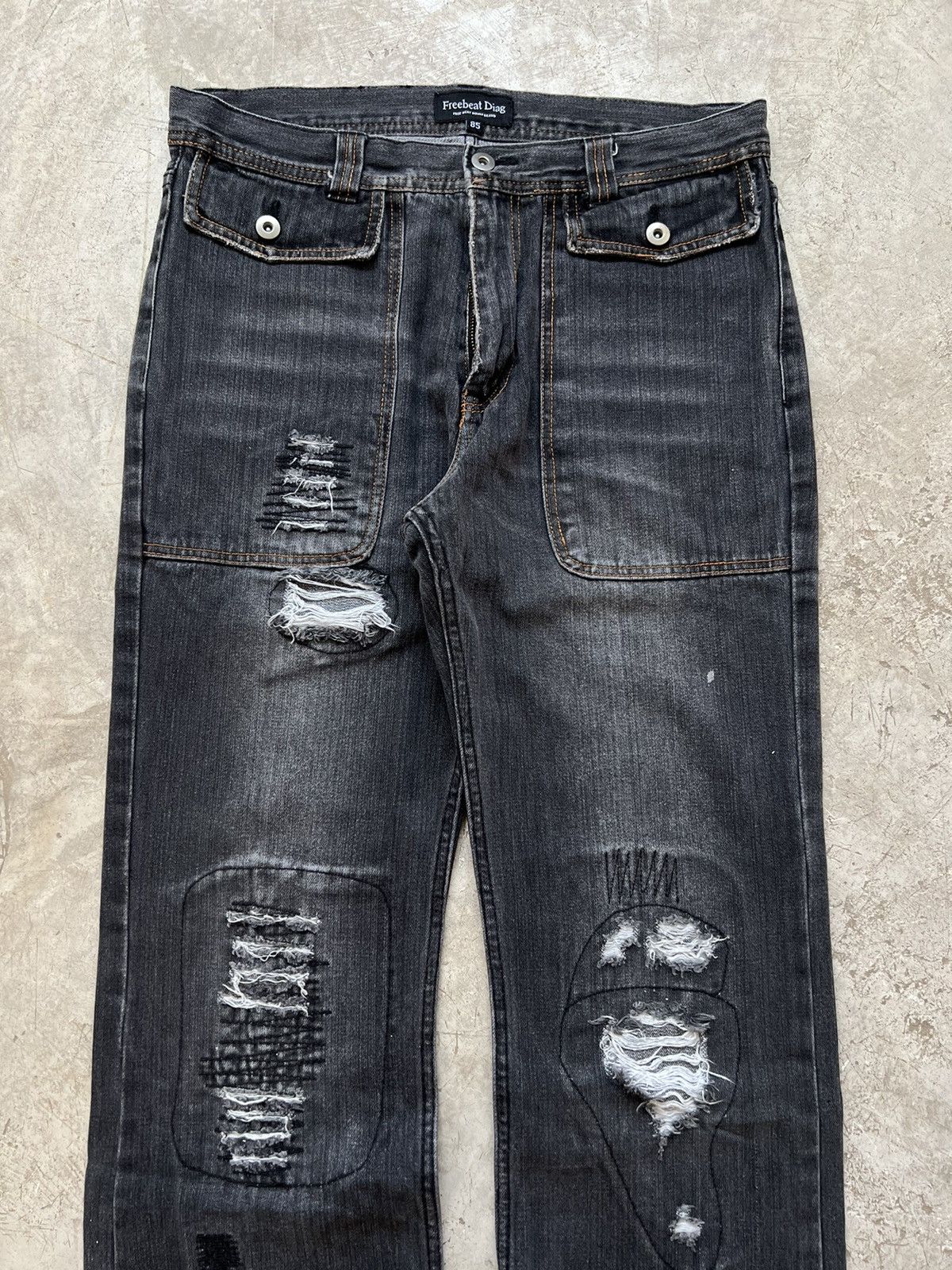 Japanese Brand Vintage Freebeat Diag Flared Pants Size US 33 - 2 Thumbnail