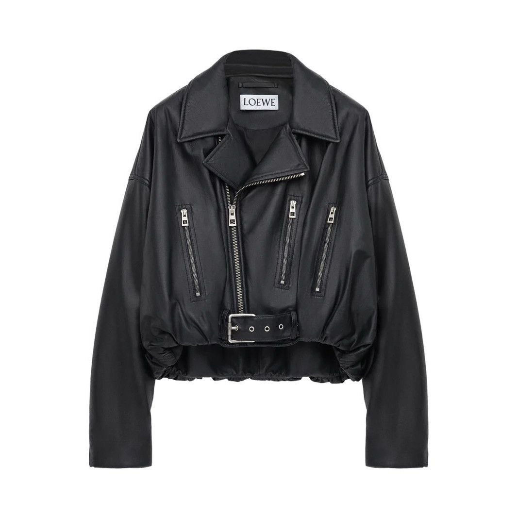 Loewe LOEWE $7700 Black Nappa Leather Biker Jacket New & Authentic Size XS / US 0-2 / IT 36-38 - 1 Preview