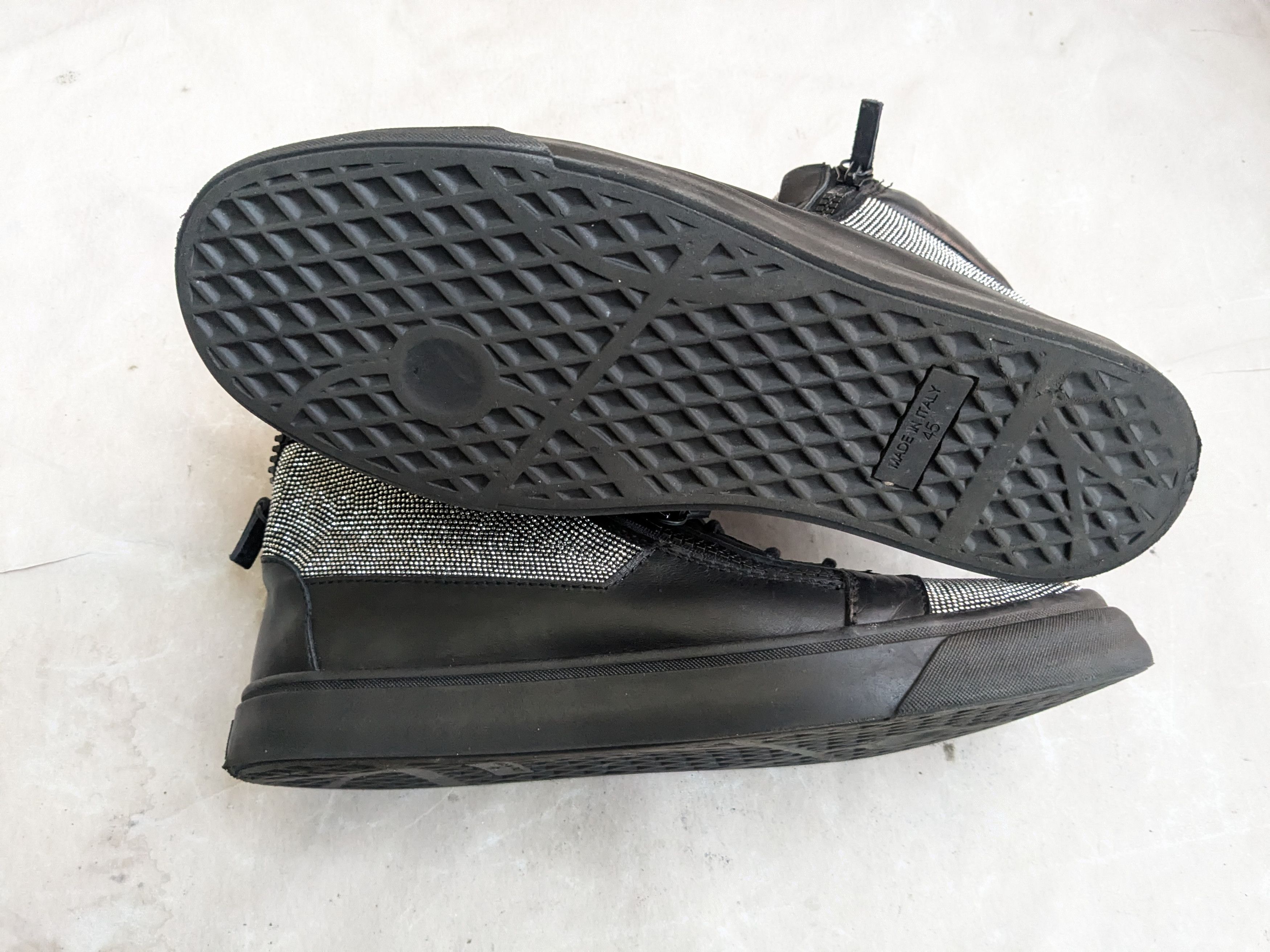 Giuseppe Zanotti Giuseppe Zanotti High Top Sneakers Black Silver 12 45 Size US 12 / EU 45 - 11 Thumbnail