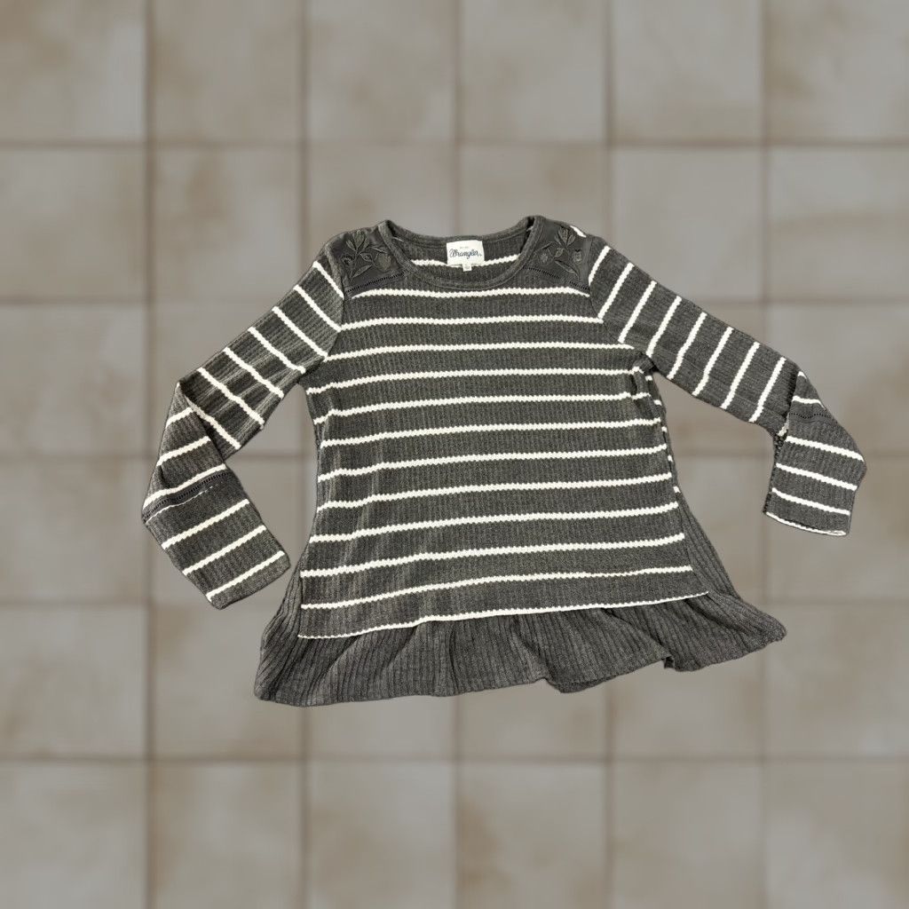 Wrangler Wrangler Sweater Cardigan Womens Large Gray White Striped Ribbed Knit Pullover Long Sleeve Round Neck Casual Winter Fall Regular Size L Size L / US 10 / IT 46 - 1 Thumbnail