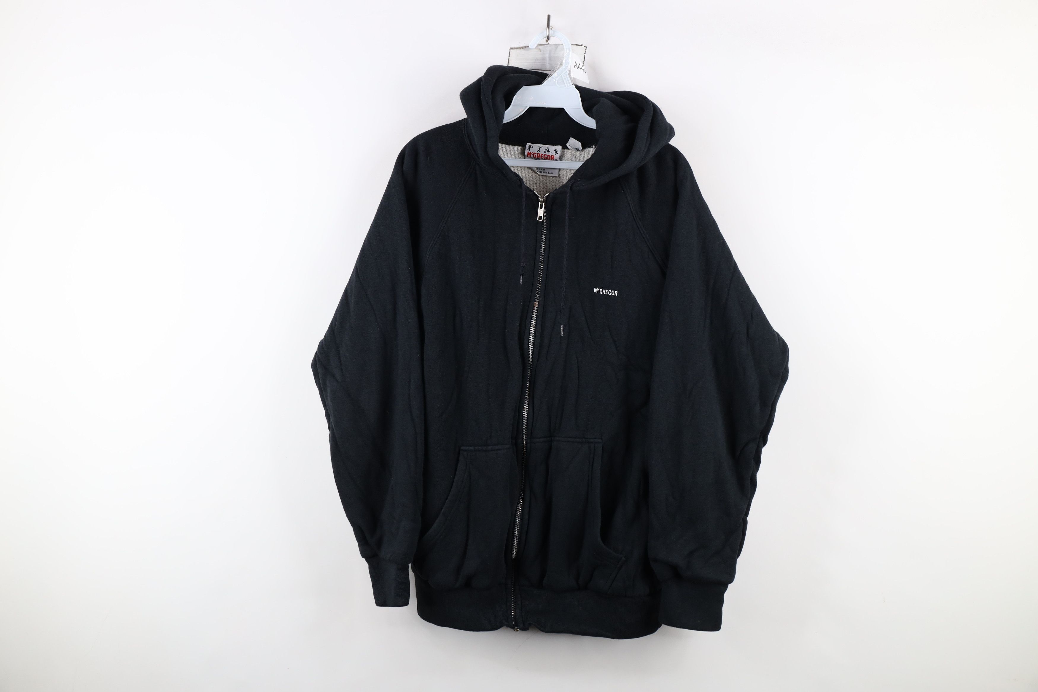 Vintage Vintage 80s 90s Streetwear Lined Blank Zip Hoodie Black Size US L / EU 52-54 / 3 - 1 Thumbnail