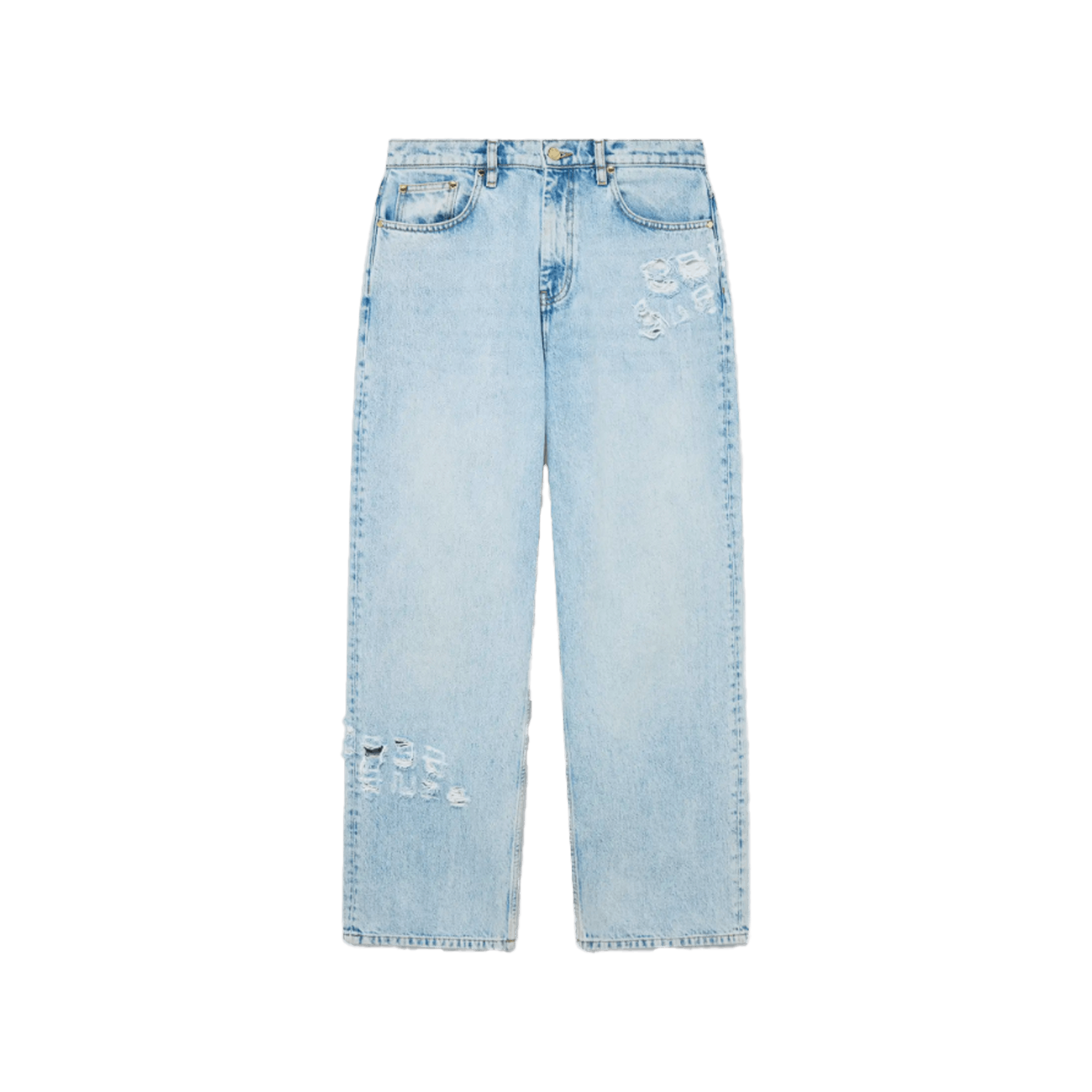 Casablanca Light Wash Graffiti Denim Jeans Size US 27 - 1 Thumbnail