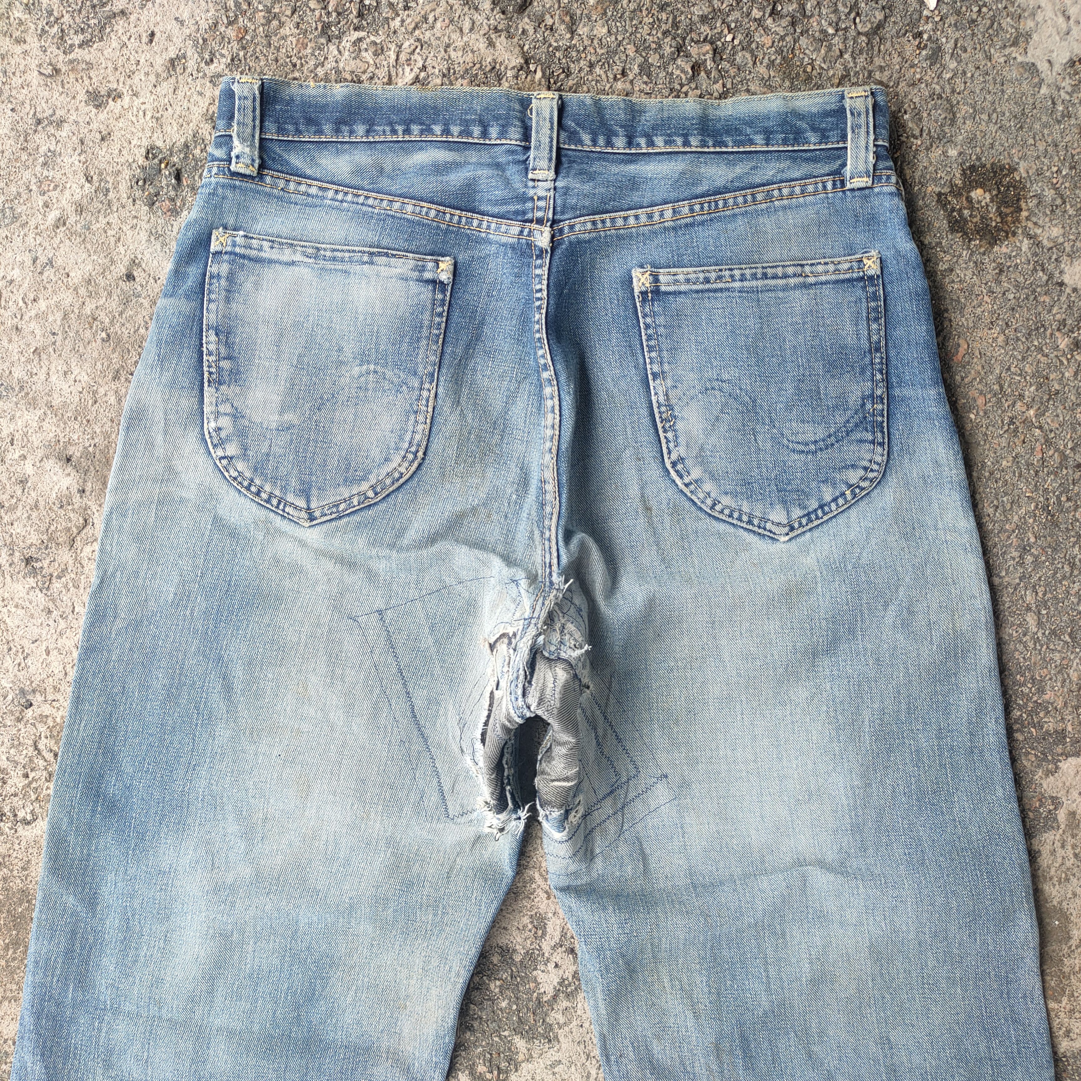 Union LA VINTAGE UNION MADE SELVEDGE FADED RIPPED JEANS DENIM PANTS Size US 34 / EU 50 - 13 Thumbnail
