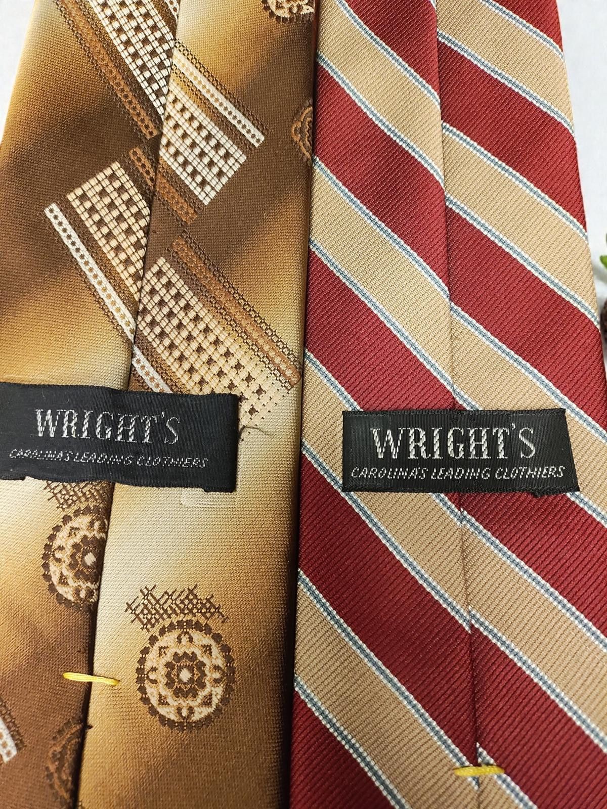 E.T. Wright Set of Two Men's Classic Ties - Gold Geometric & Red Striped Size ONE SIZE - 5 Thumbnail