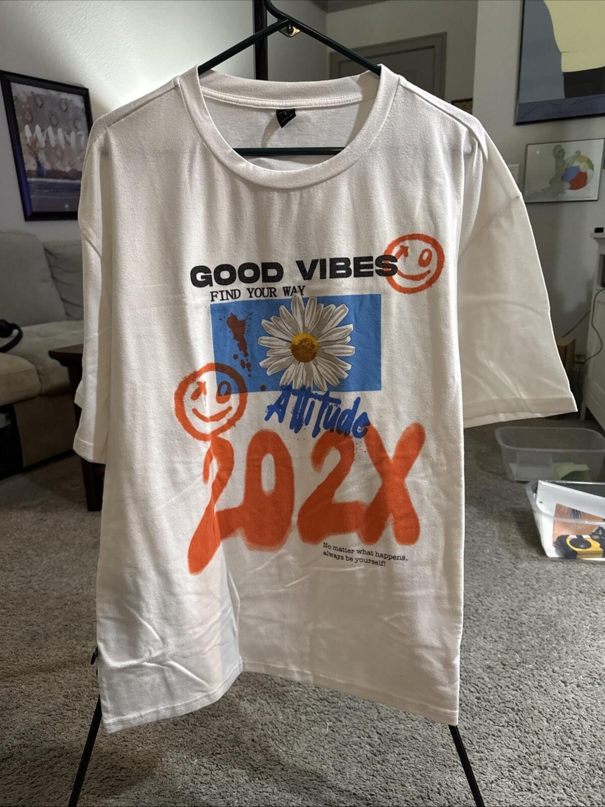 Shein SHEIN Good Vibes Graphic T Shirt Men’s L Find Your Way 202X Size L / US 10 / IT 46 - 1 Thumbnail